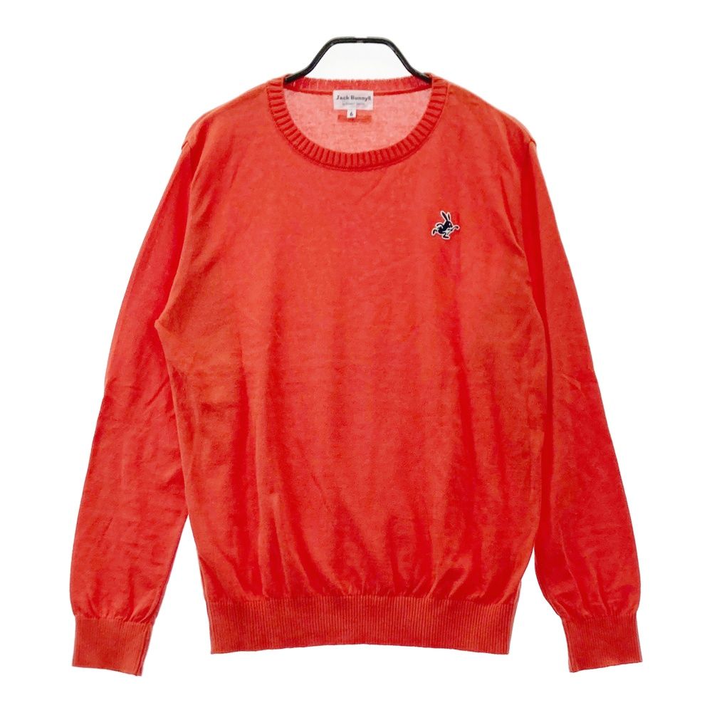 オレンジ　6サイズLL ジャックバニー ゴルフウェア 新品 メンズ セーター サイズ：6 JACK BUNNY ジャックバニー ニットセーター ワッペン