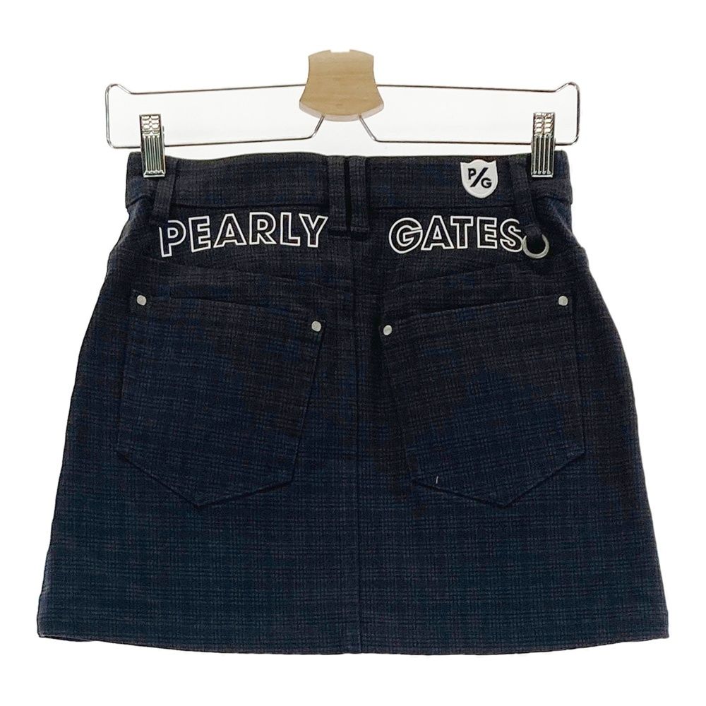 サイズ 00 PEARLY GATES パーリーゲイツ モデル ストレッチスカート チェック柄 ネイビー系 ゴルフウェア レディース ストスト