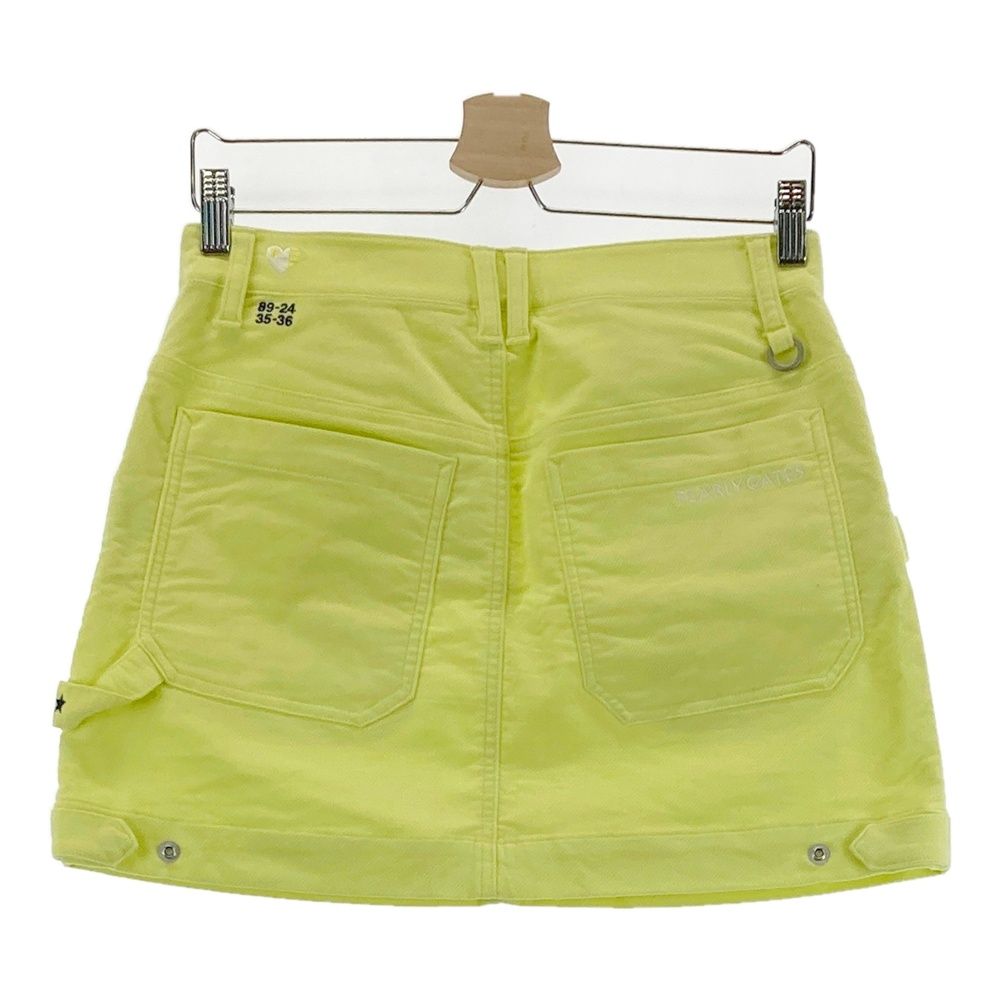 サイズ 1 PEARLY GATES パーリーゲイツ モデル 起毛 ストレッチスカート イエロー系 ゴルフウェア レディース ストスト