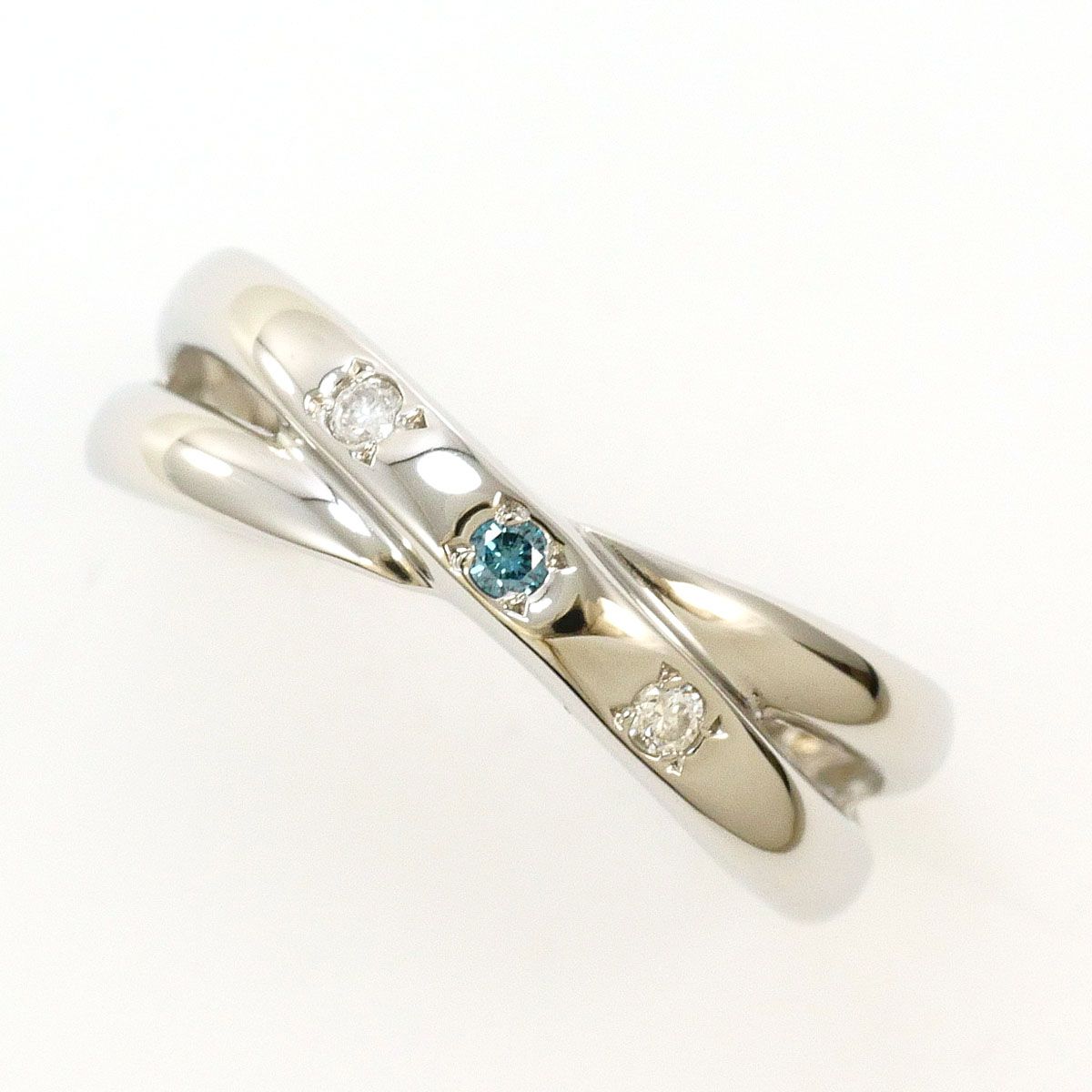 PT900/プラチナ リング・指輪 4.5号 ダイヤモンド ブルーダイヤ PT900/プラチナ リング・指輪 4.5号 ダイヤモンド ブルーダイヤ