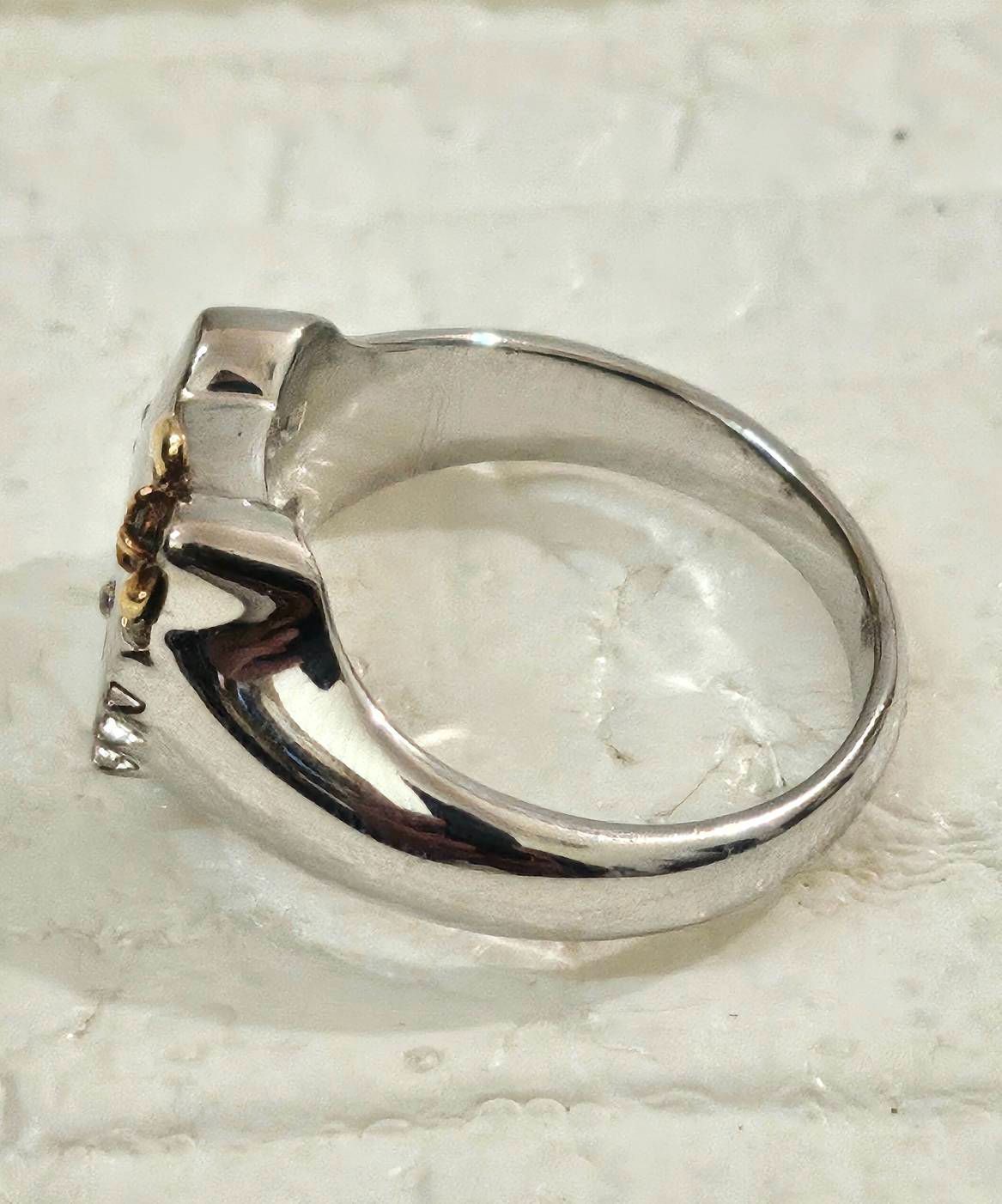 I【ヴィンテージ】ハローキティ K18×シルバー 指輪 リング 15,16号