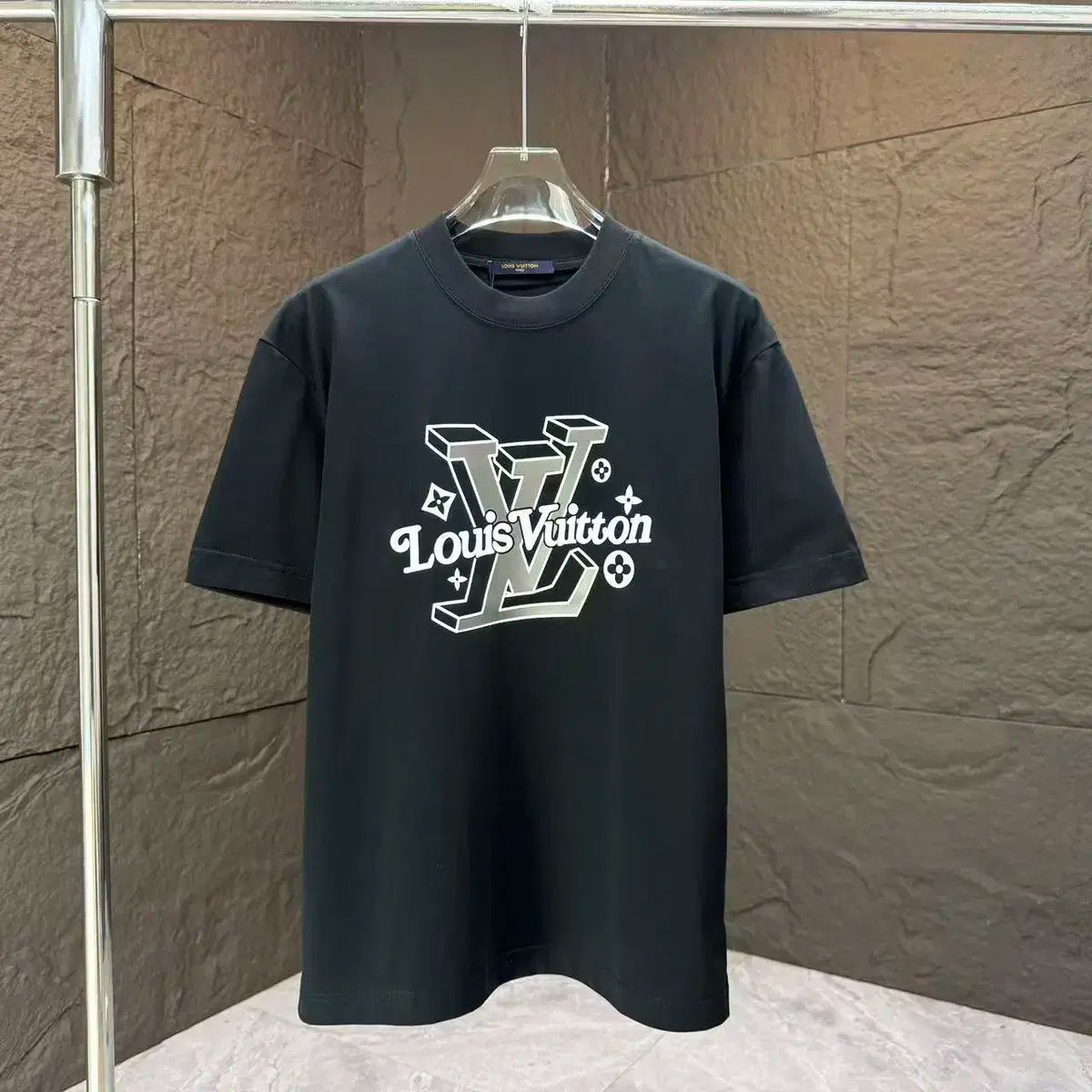 Louis Vuitton ルイヴィトン ユニセックス カジュアル ロゴ ブラック 半袖Tシャツ