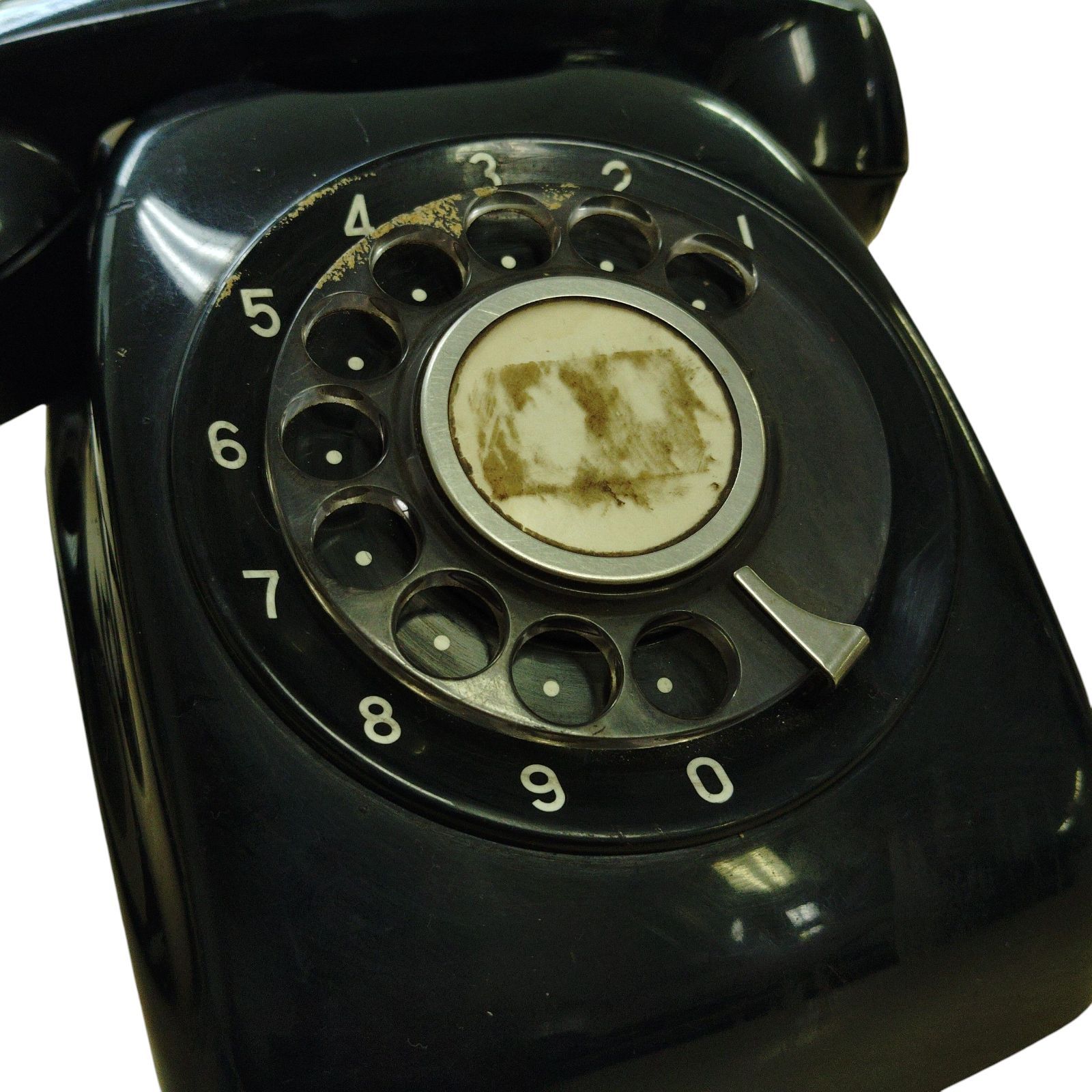 X11173 ダイヤル式黒電話 昭和レトロ アンティーク 当時物