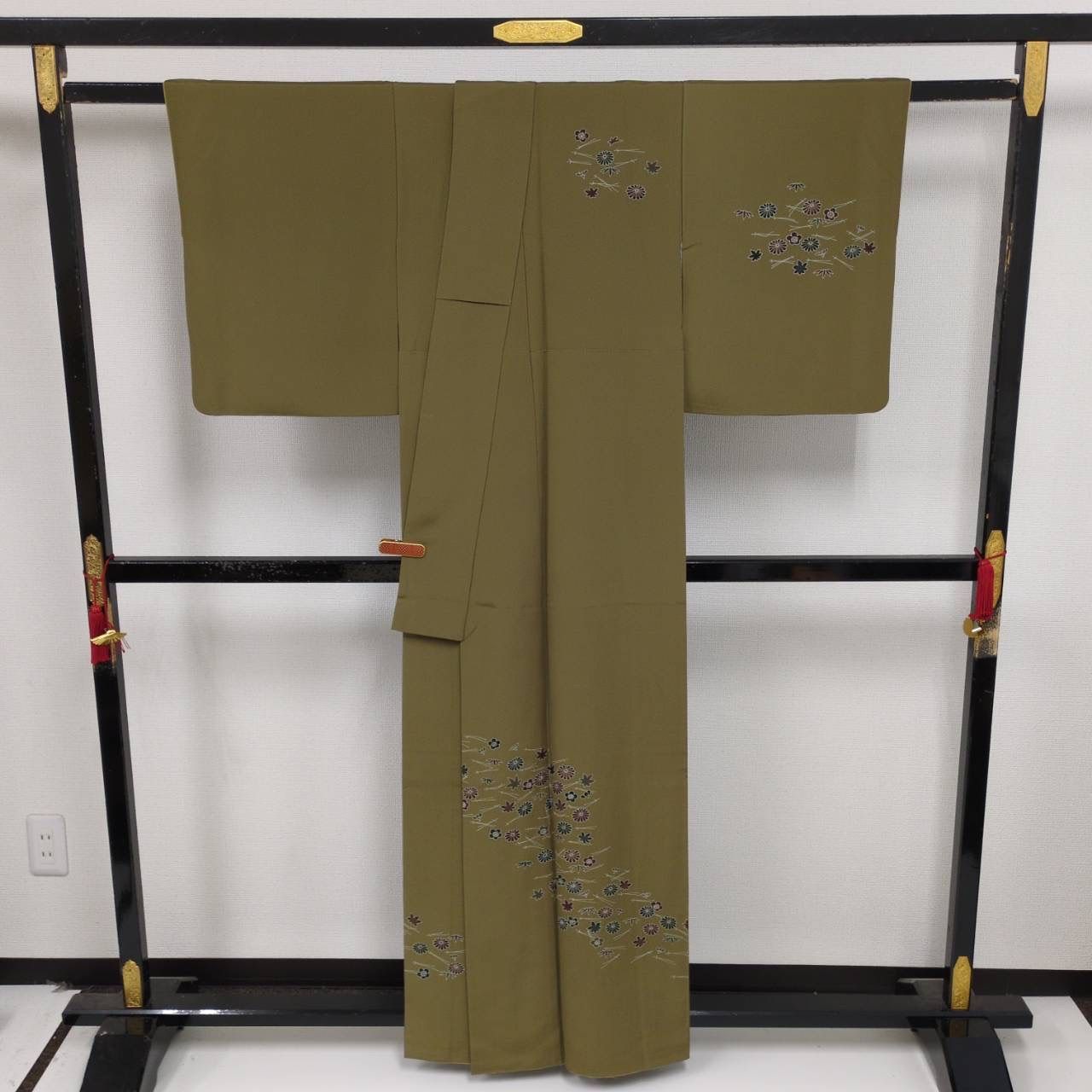 付下げ 友禅の美しい染め ちりめん 紋なし 正絹 着付け 和装 i-2971 付下げ