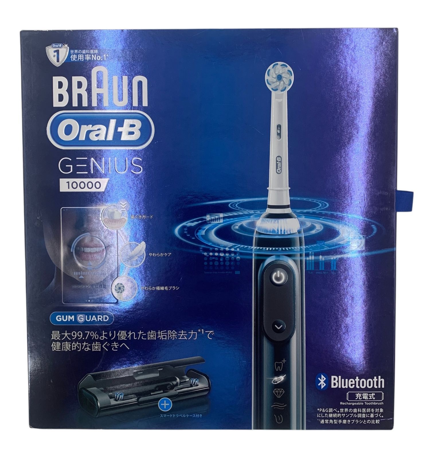 s362 BRAUN Oral-B GENIUS10000D701566XCMBK 回転式 電動歯ブラシ ブラック BIuetooth 対応 海外 100ー240V 対応オーラルケア