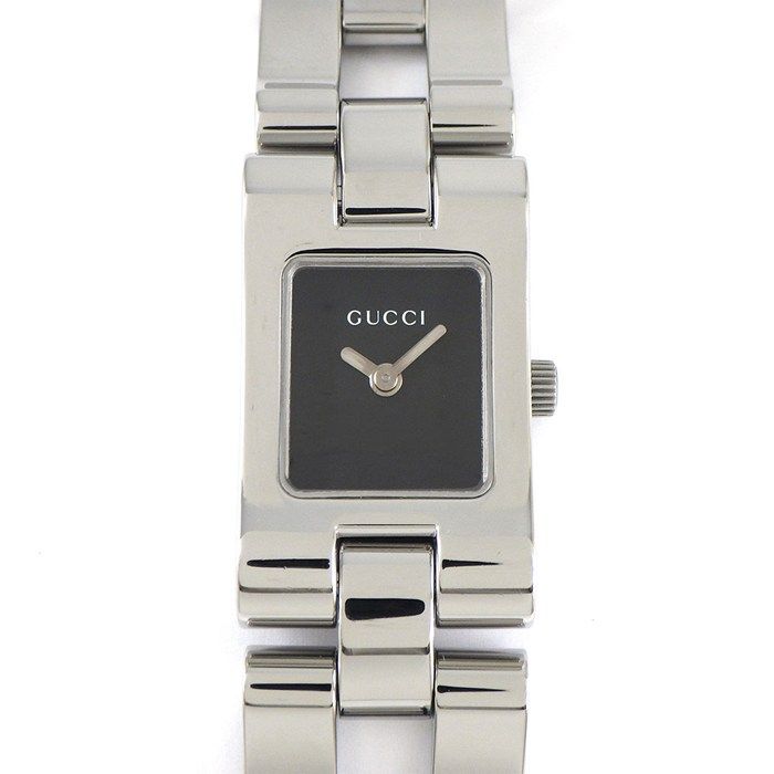 グッチ GUCCI 腕時計 ブレスウォッチ 2305L レクタンギュラー ブラック文字盤 SS クオーツアナログ