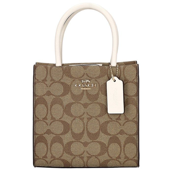 コーチ COACH ショルダーバッグ 5693 IMDJ8 カーキ チョーク シグネチャー コーテッド キャンバス リファインド カーフ レザー ゴールド金具