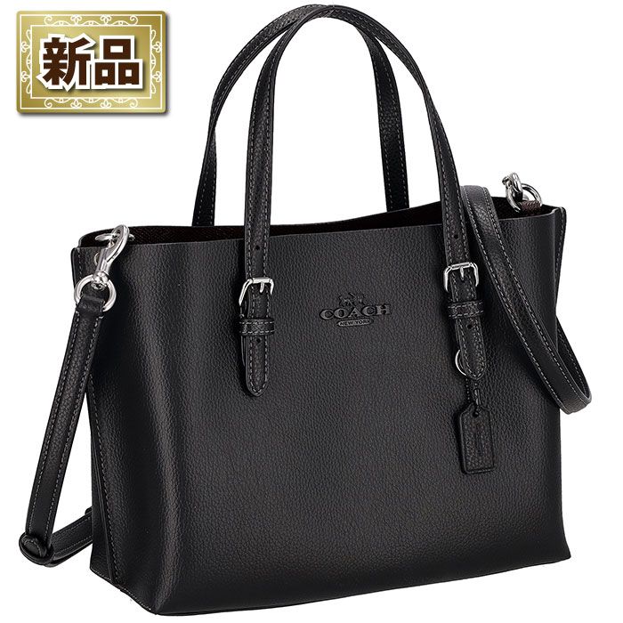 コーチ COACH ハンドバッグ ショルダーバッグ モリー トートバッグ 25 CV966 SV BK 2025 AW ブラック ペブルレザー シルバー金具