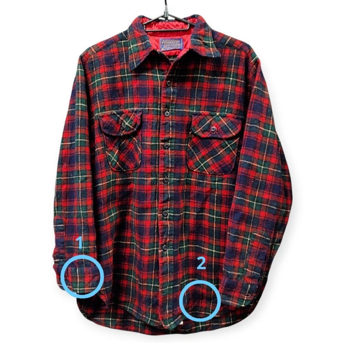 60s ペンドルトン ボード シャツ ウール オンブレ USA製 L 60~70s