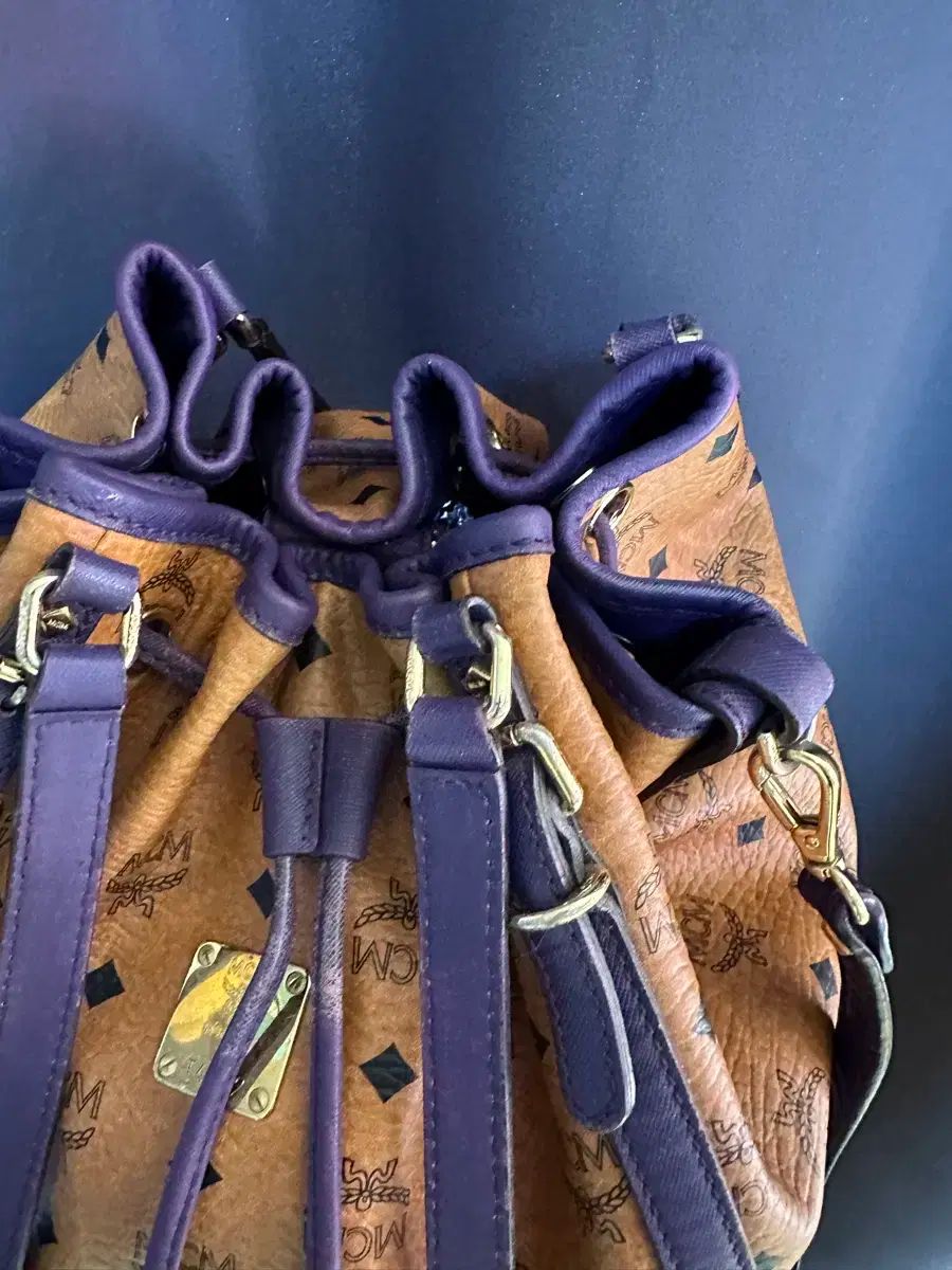 MCM ドローストリング バケットバッグ ブラウン PURPLE パープル GINKGOPHARMACY_COM