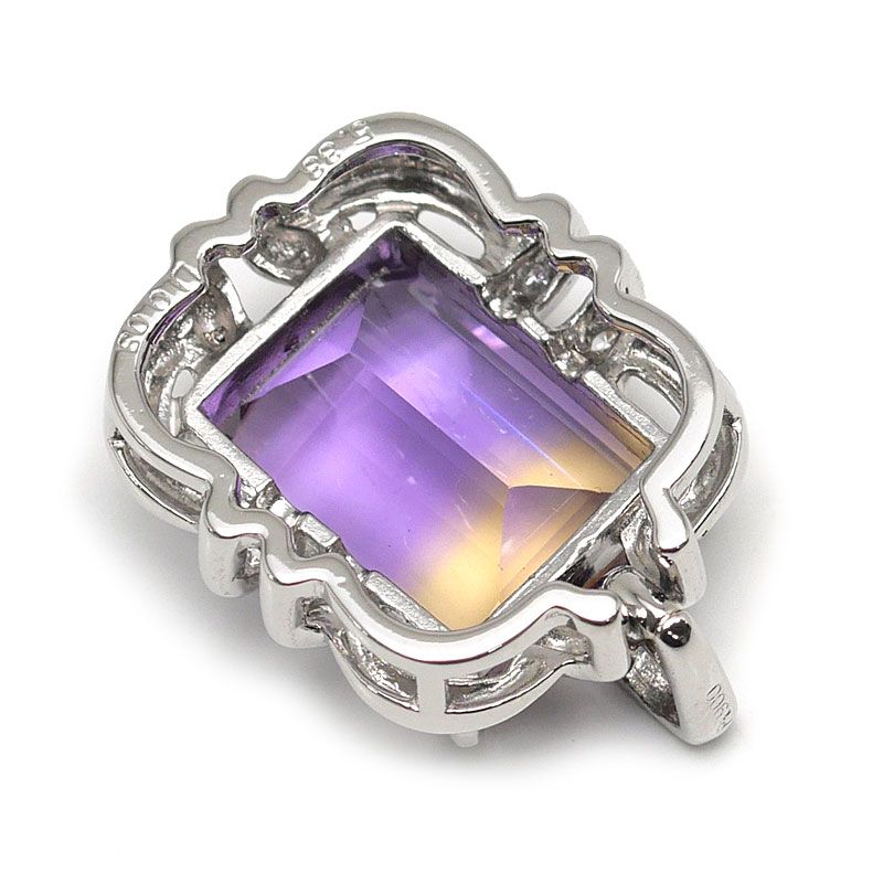 アメトリンペンダントトップ PT 900 クォーツ5.33 ct ダイヤ0.03