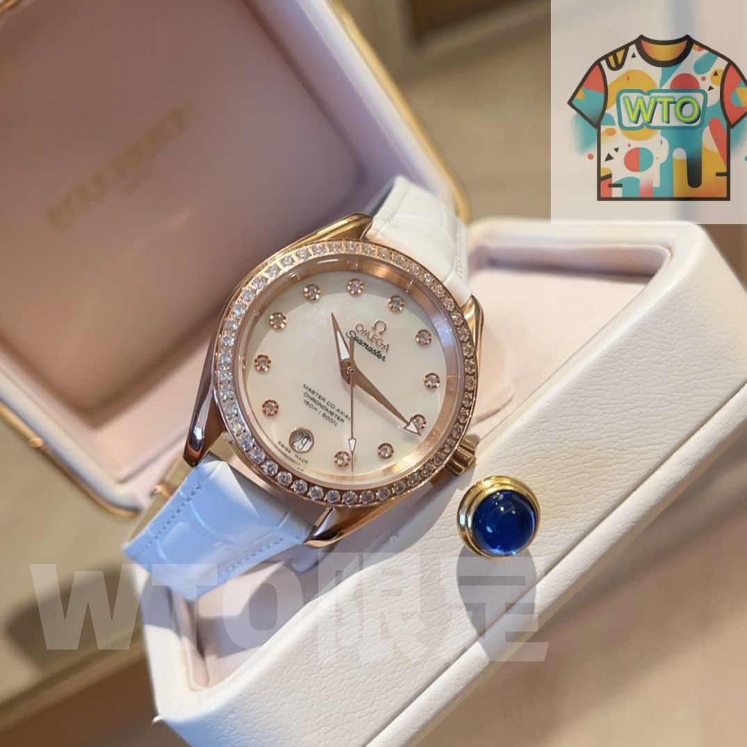 WTO通販 Omega オメガ アクアテラ150ジェネシス天文台 輝かしいダイヤモンドを周囲に飾る-WTO輸入-QEP51