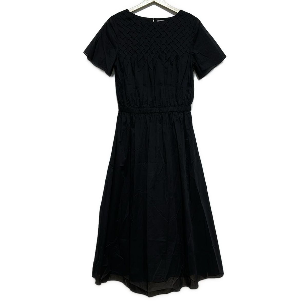 theory luxe セオリーリュクス ワンピース サイズ038 M レディース - 黒 クルーネック 半袖 ロング シースルー