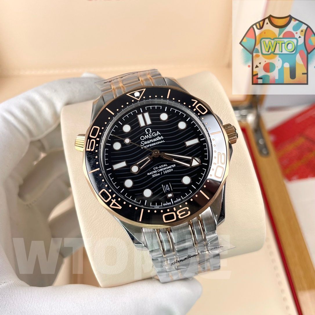 WTO通販 Omega オメガ シーマスター300 波状凹みセラミック文字盤とセラミックベゼルが完璧に融合-WTO輸入-GJG94