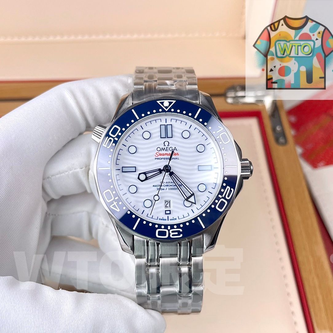 WTO通販 Omega オメガ シーマスター300 波状凹みセラミック文字盤とセラミックベゼルが完璧に融合-WTO輸入-MVQ57