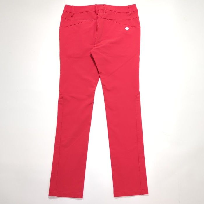 ナイロン裏起毛 ストレッチ ロングパンツ レッド L