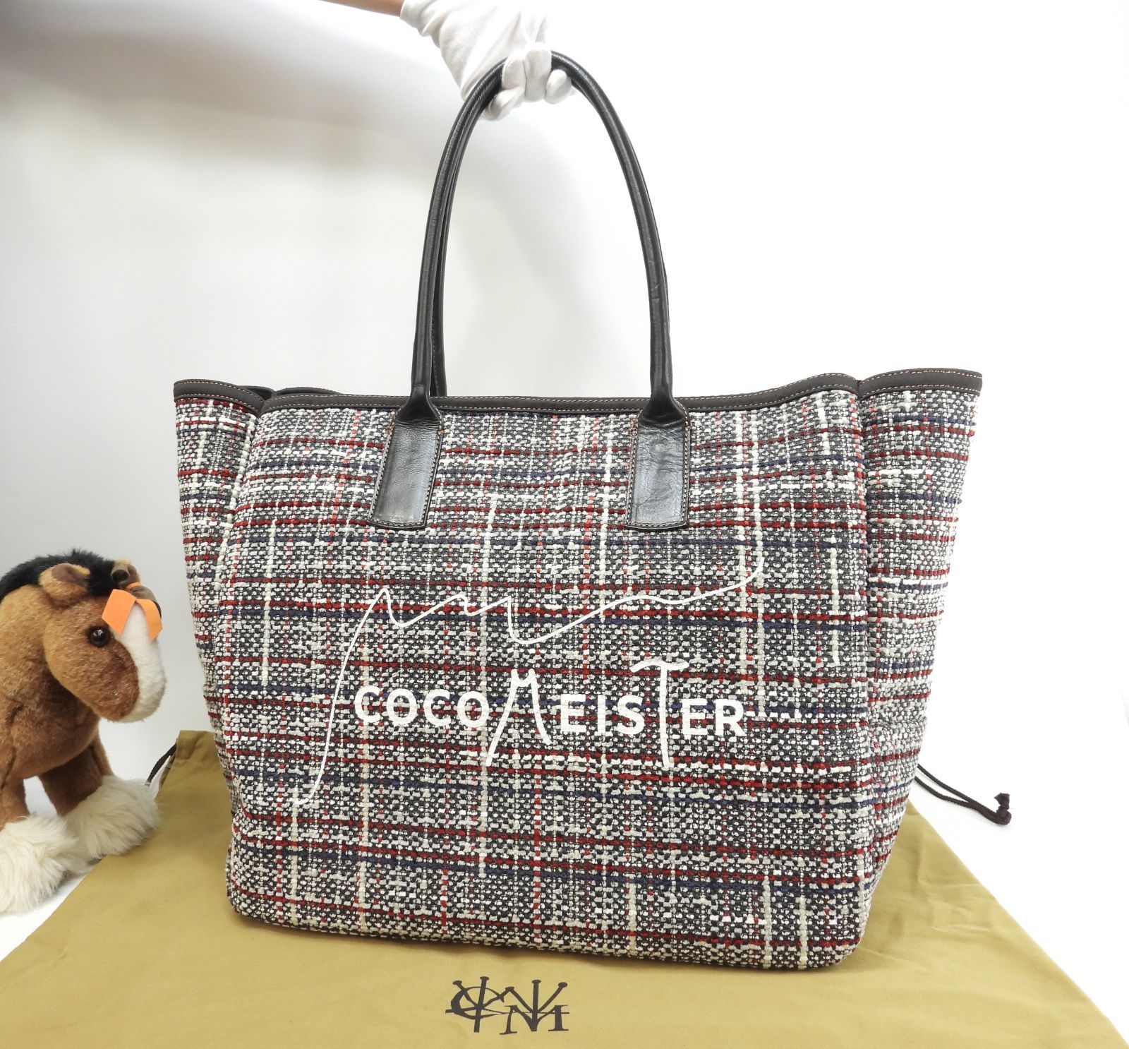 ココマイスター トートバッグ フェンウェイパーク ツイード ホワイトチアリング 1
