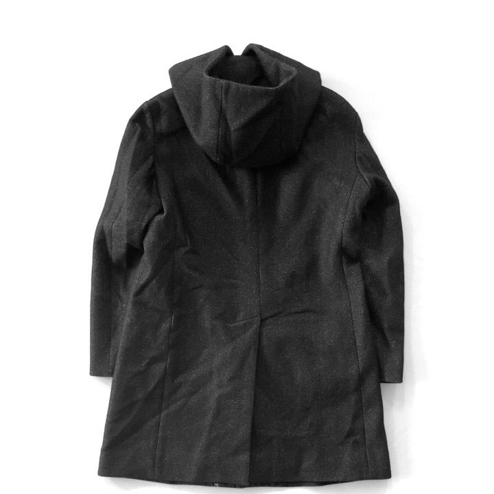 EPOCA UOMO エポカウォモ フーデッドコート ロング ウール 46 黒 ブラック M08