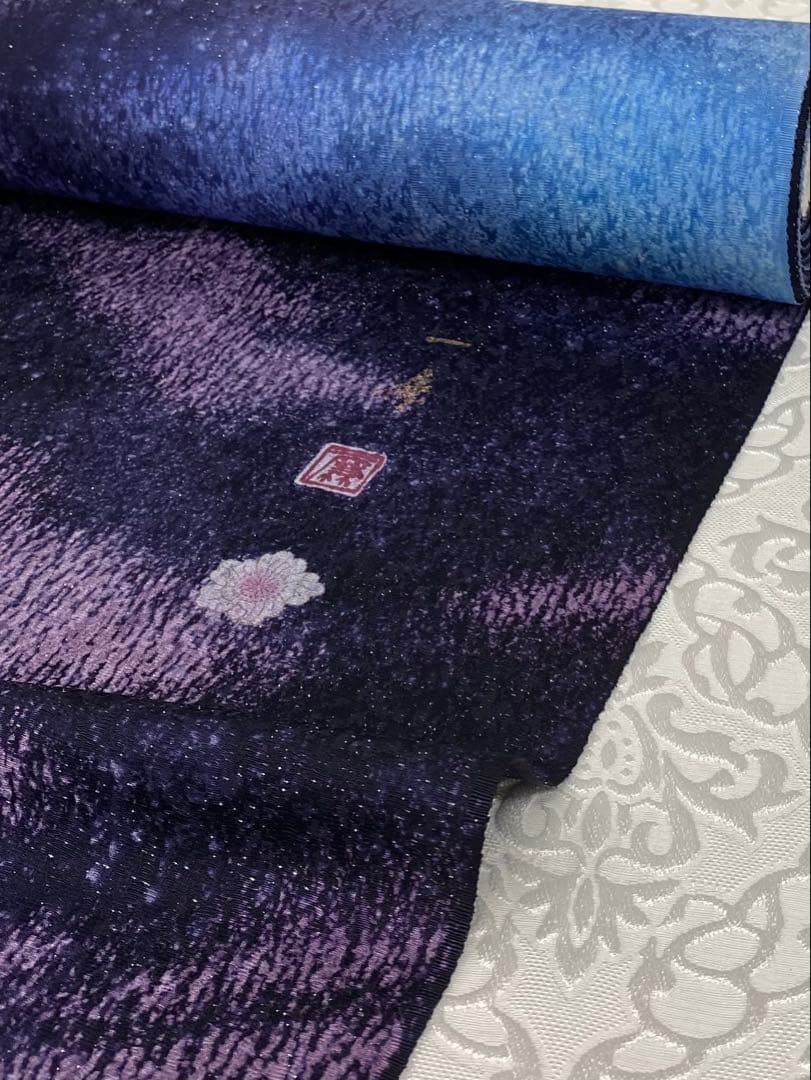 吉野一廉 銀通し 小紋 反物 正絹 着尺 落款入 作家物 No.② - メルカリ