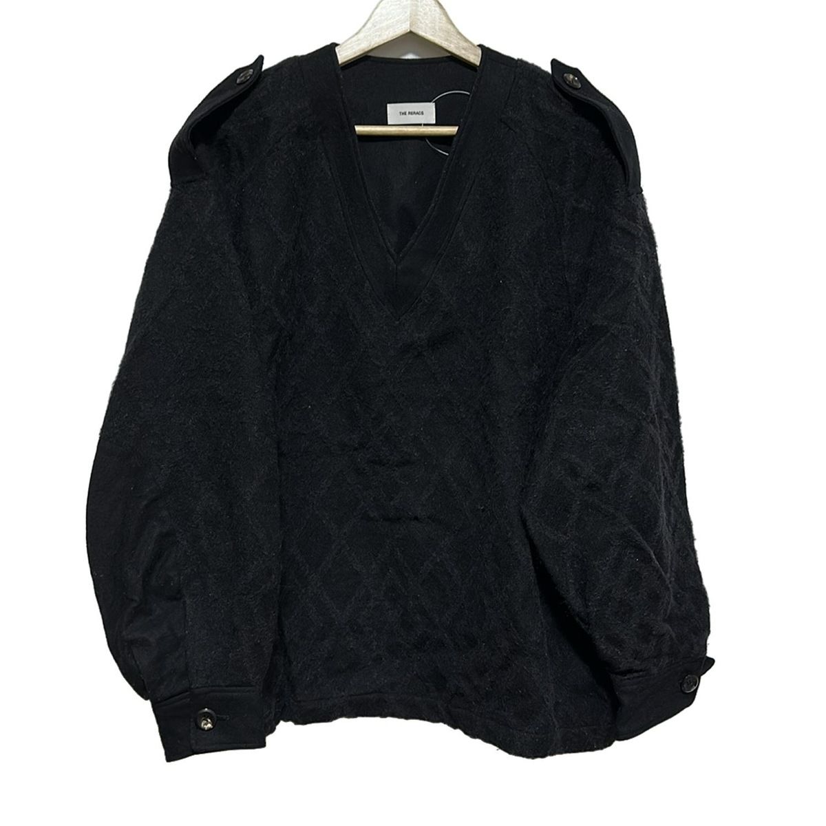 THE RERACS リラクス 長袖カットソー サイズF レディース - 黒×ダークグレー Vネック