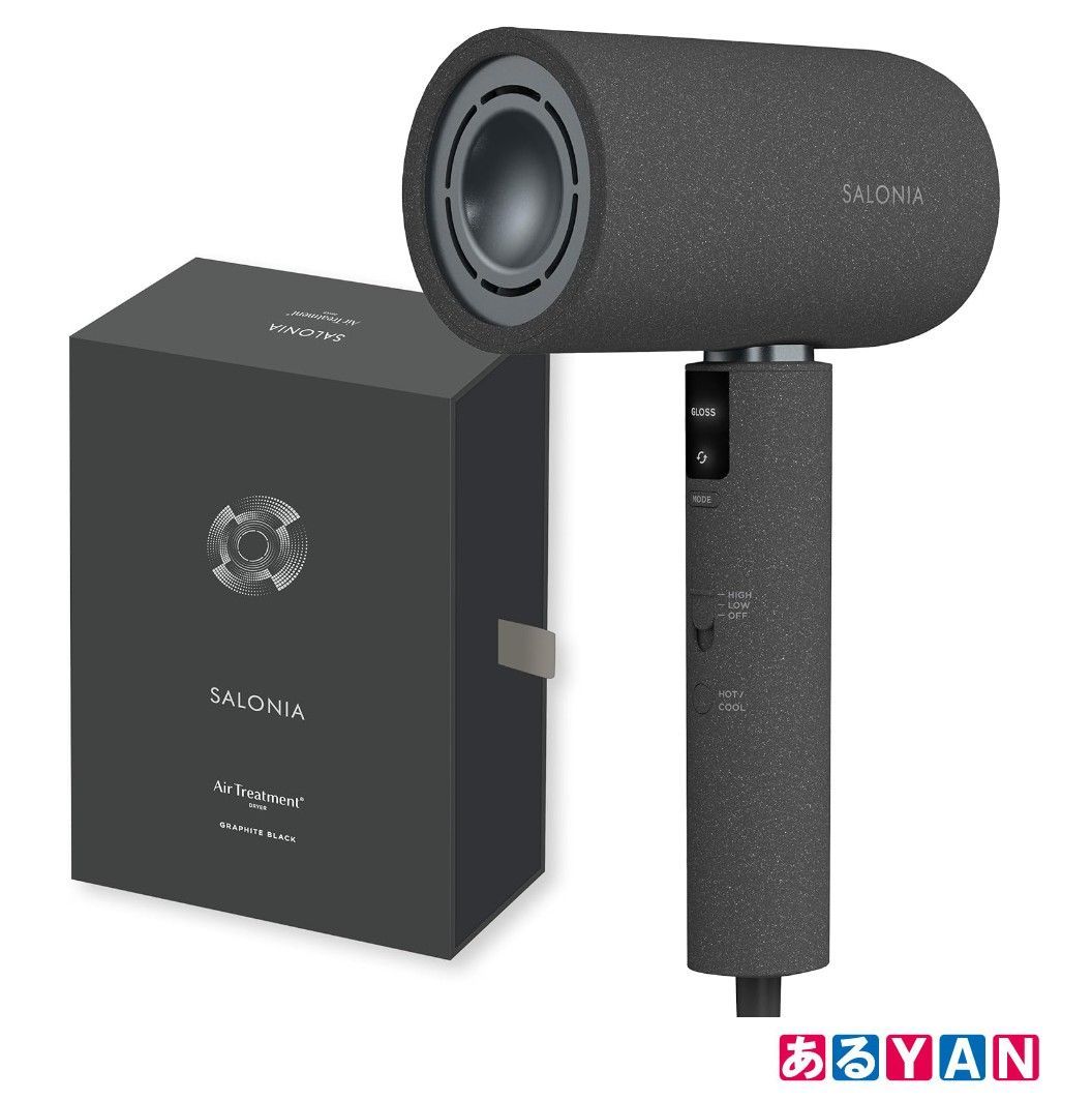若干の化粧箱傷み有り SALONIA サロニア エアトリートメント ドライヤー 大風量 速乾 軽量 ヘアドライヤー グラファイトブラック 4571607690506