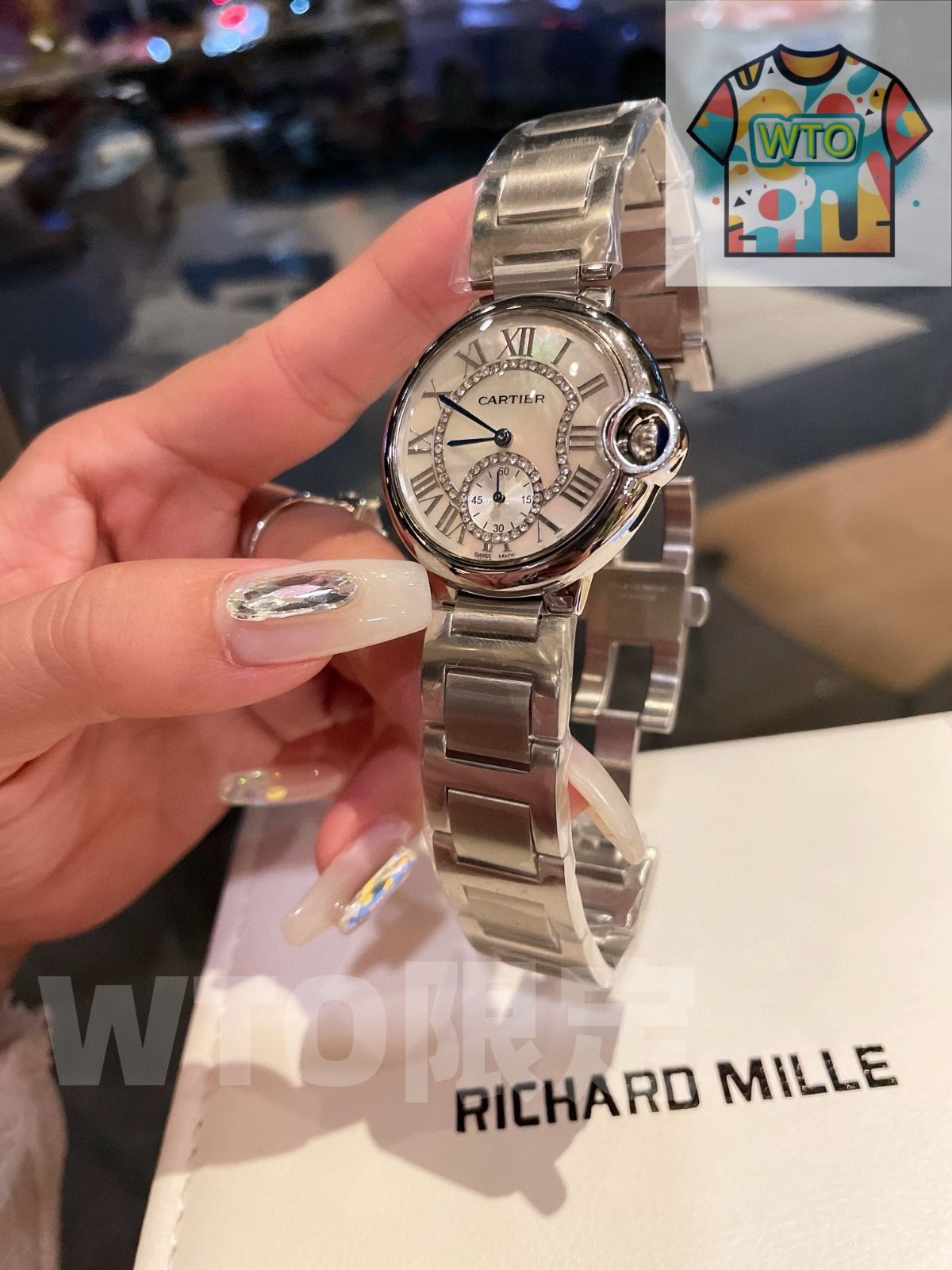 WTO通販 Cartier カルティエ ブルーバルーンシリーズ ダイヤモンドを埋め込んだ表面を特徴とする-WTO輸入-CSZ52