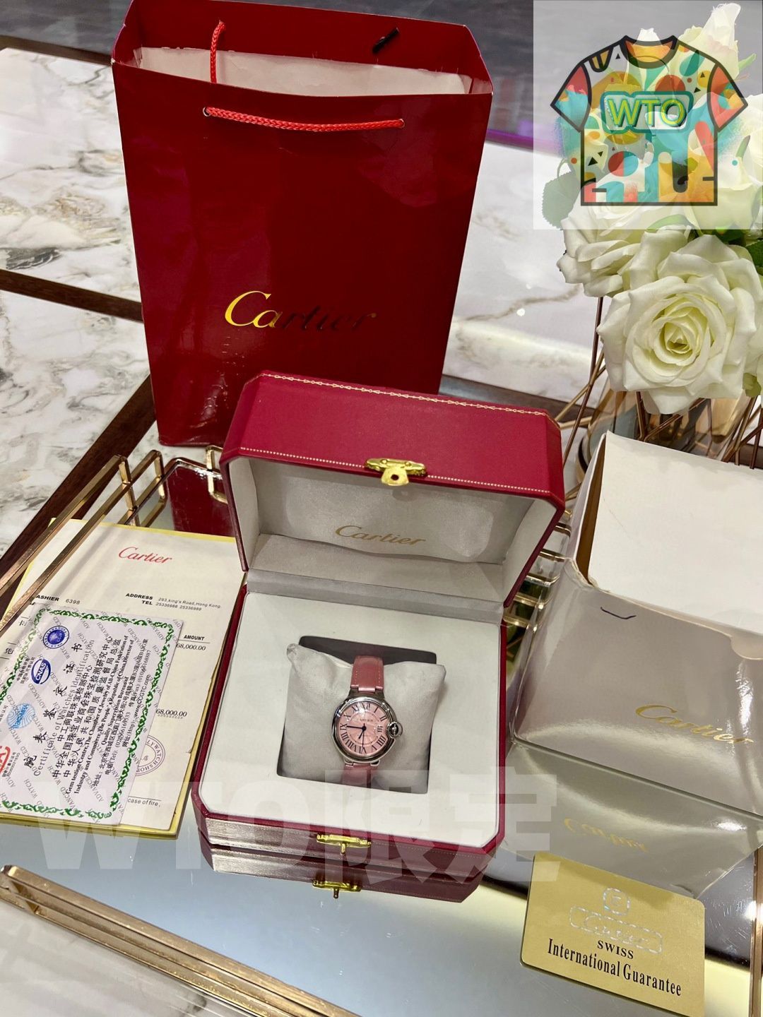 今日 Cartier カルティエ ピンクバルーン バッグルベルト款 高品質ヴァージョンを備える