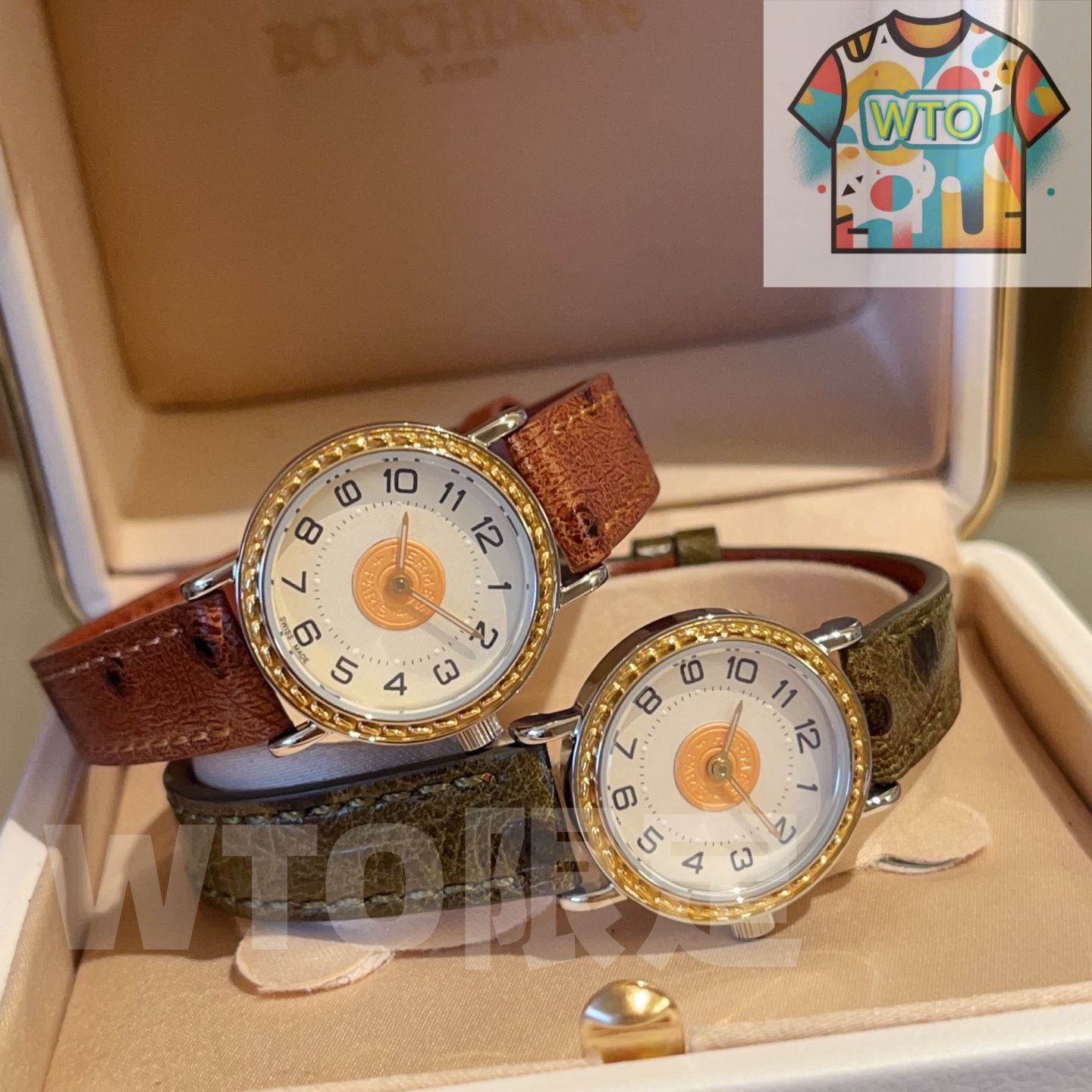 独占的なダチョウ皮ストラップを搭載