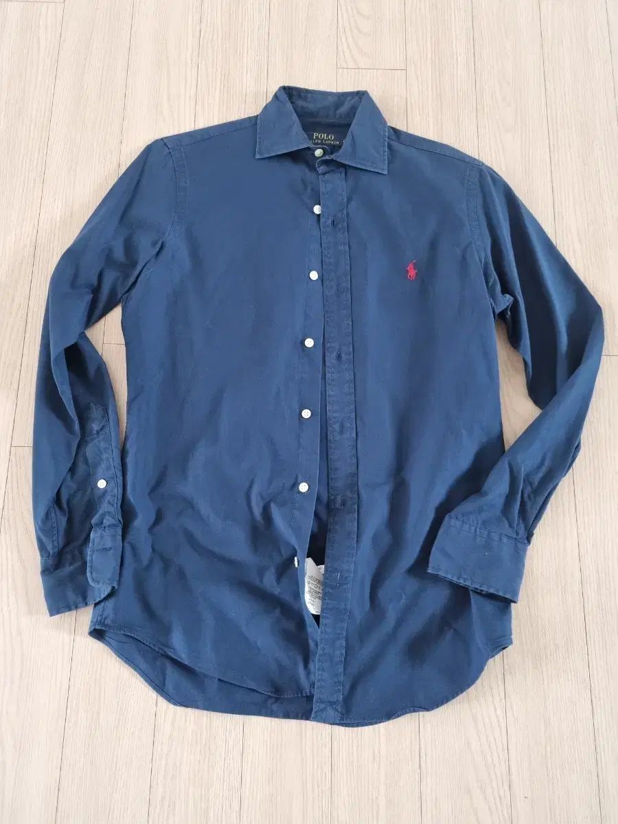 ポロラルフローレン ワイドカラー ネイビー シャツ