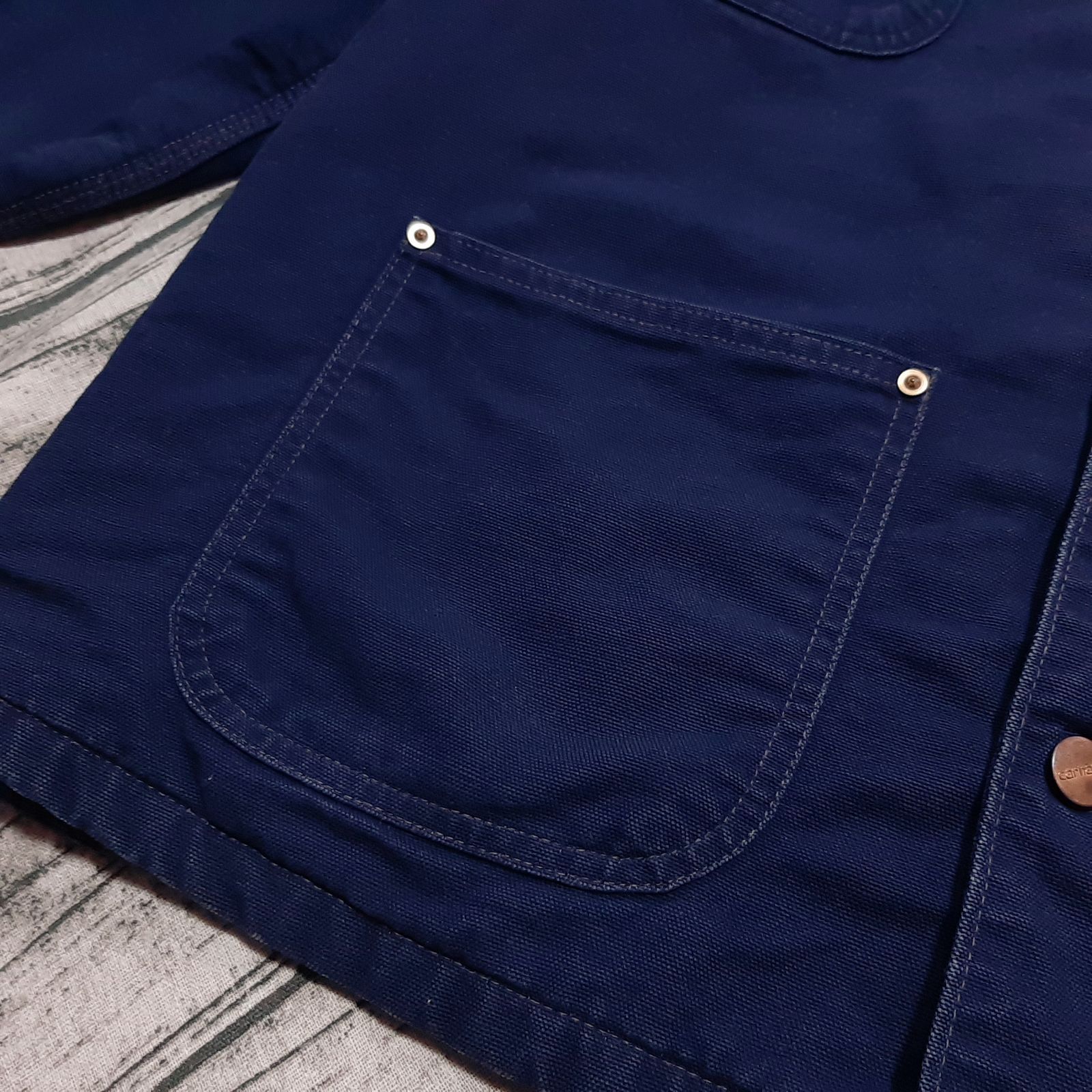 size 44】米国製 90s Carhartt ミシガンチョアコート ネイビー 星タグ