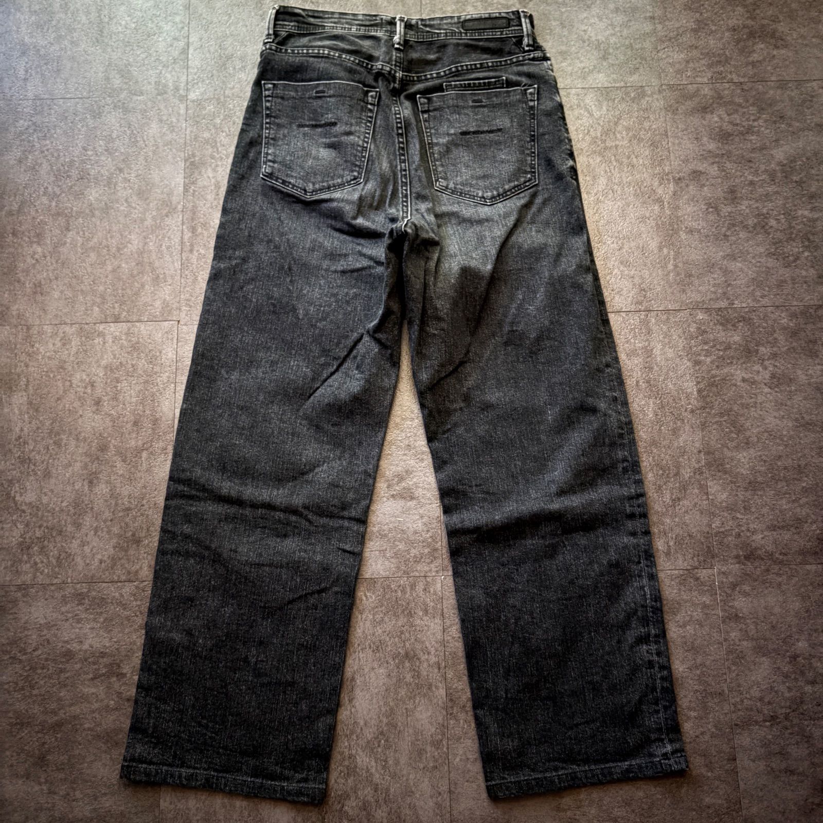 ヤヌーク YANUK デニム ジーンズ ジーパン 先染め Lea ボーイズストレート ブラック ストレッチ 伸縮性 黒 美脚 スタイリッシュ アメカジ y2k グランジ パンク アーカイブ 00s ヴィンテージ レディース古着 26 M