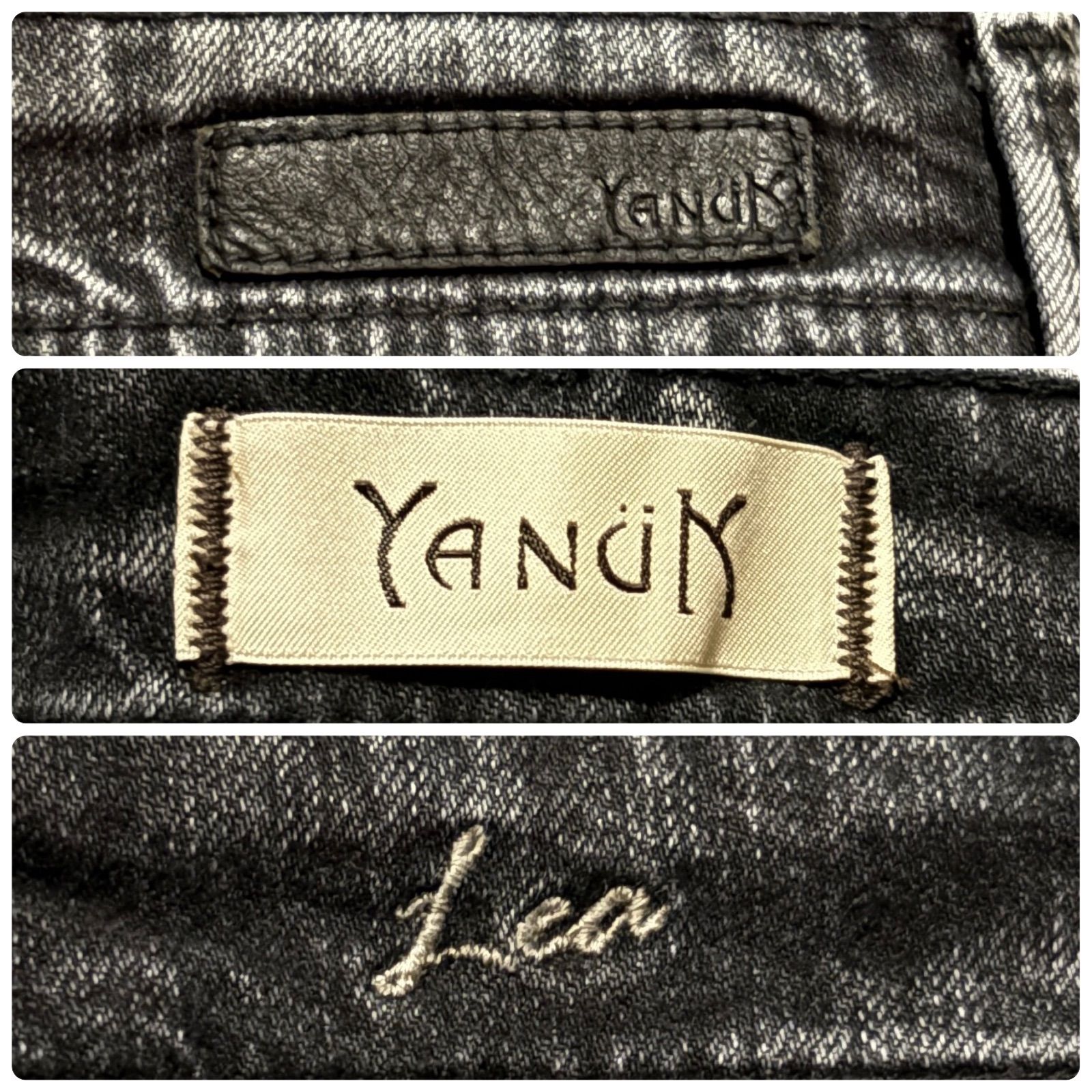  ヤヌーク YANUK デニム ジーンズ ジーパン 先染め Lea ボーイズストレート ブラック ストレッチ 伸縮性 黒 美脚 スタイリッシュ アメカジ y 2 k グランジ パンク アーカイブ 00 s ヴィンテージ レディース古着 26 M ストレートデニム デニム ジーンズ