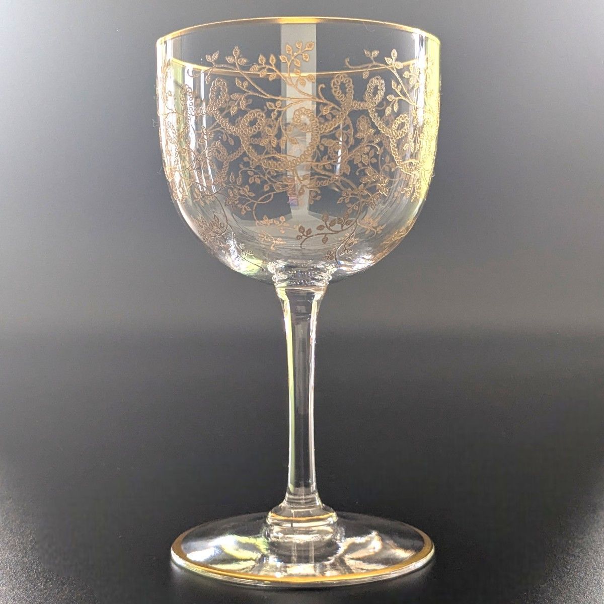 フランス製 バカラORサンルイ リキュールグラス 金彩エッチング アールヌーボー模様 Baccarat Saint louis 1002