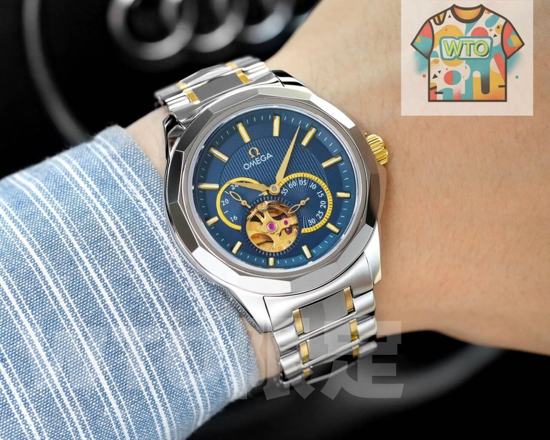 WTO通販 Omeiga オメイガ シンプルなダブルカレンダーと大三針デザイン WTO輸入 GUN 70