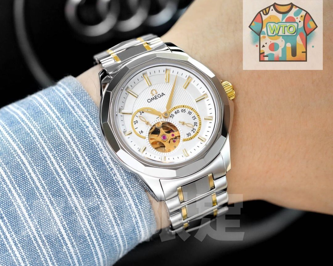 WTO通販 Omeiga オメイガ シンプルなダブルカレンダーと大三針デザイン-WTO輸入-GUN70