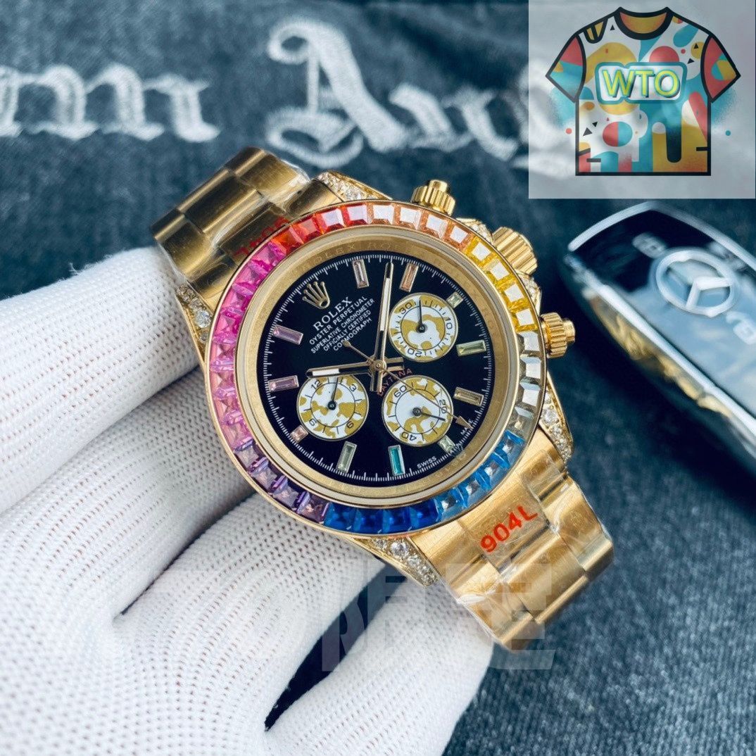 WTO通販 Rolex ロレックス レインボーデイトナ クラシックな三眼六針デザインで大気かつファッショナブル WTO輸入 YOP 73