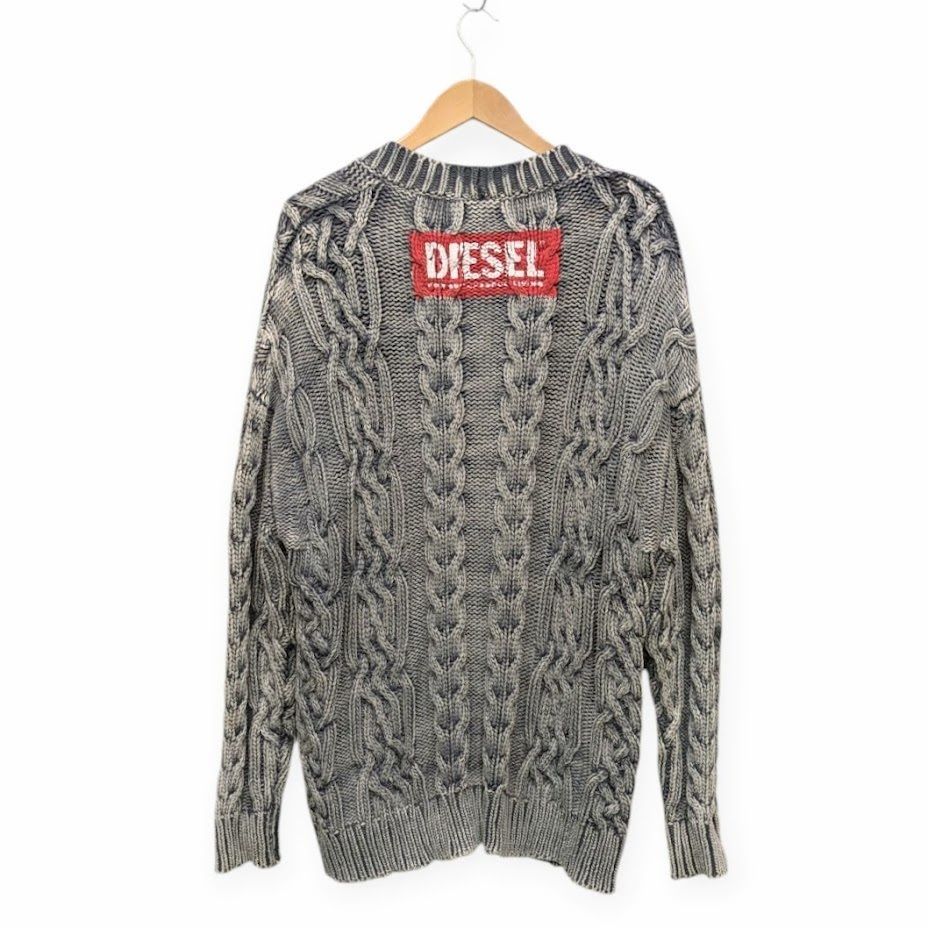 DIESEL ディーゼル A 09485 K-ENINDO ケーブルニット カーディガン グレー サイズ M
