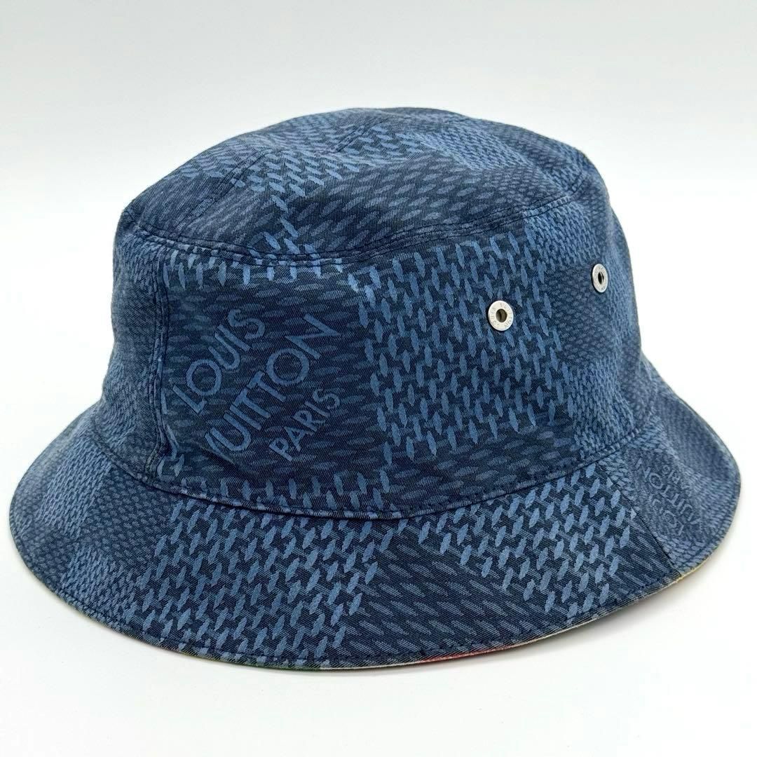 LOUIS VUITTON ルイヴィトン ハット リバーシブル ボネ ダミエ 3D 帽子 M76582 ブルー系 マルチ