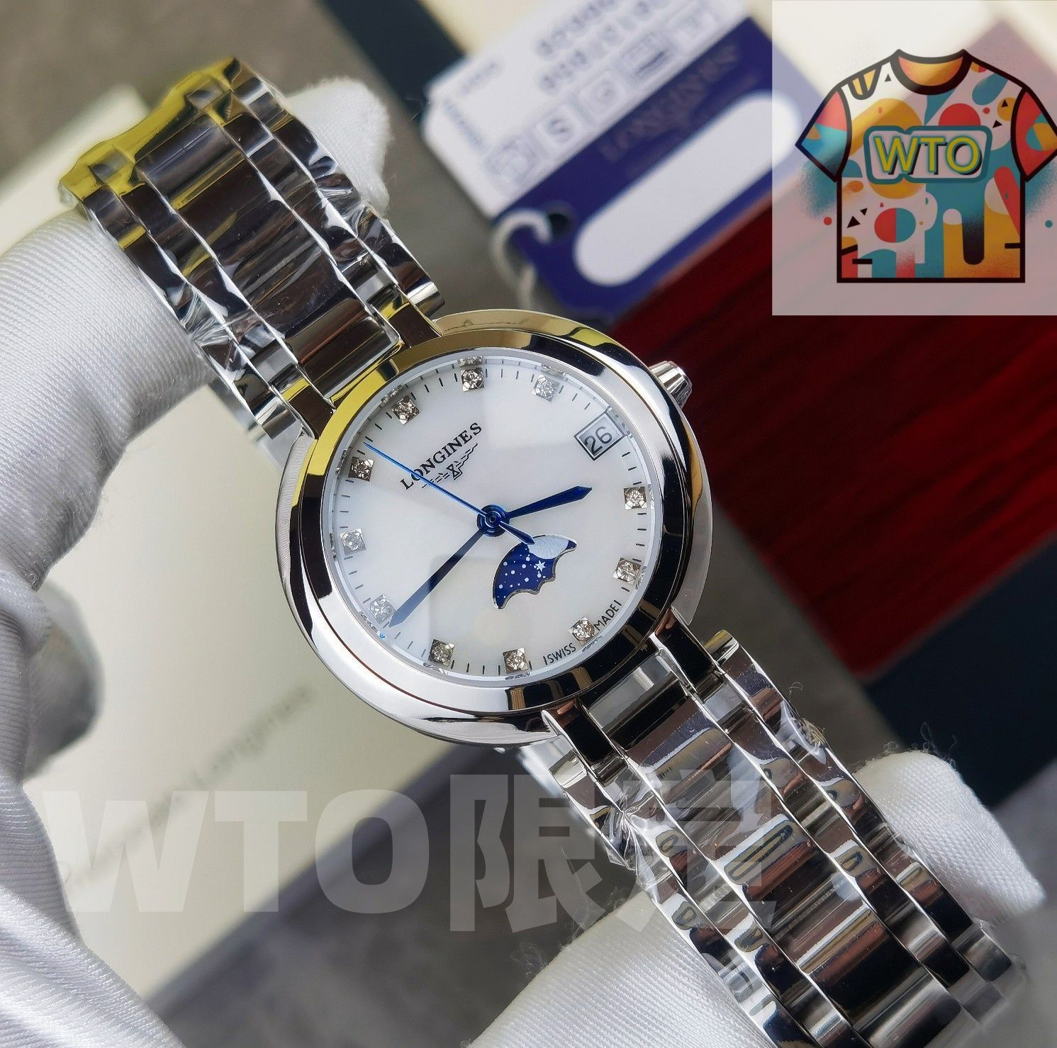 今日 LONGINES ロンジン コーラス シリーズ 月相が時間とともに模様が変化