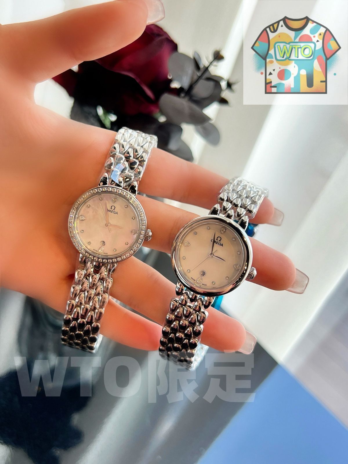 今日 OMEGA オメガ 女神しずくシリーズ 文字盤は清新で上品