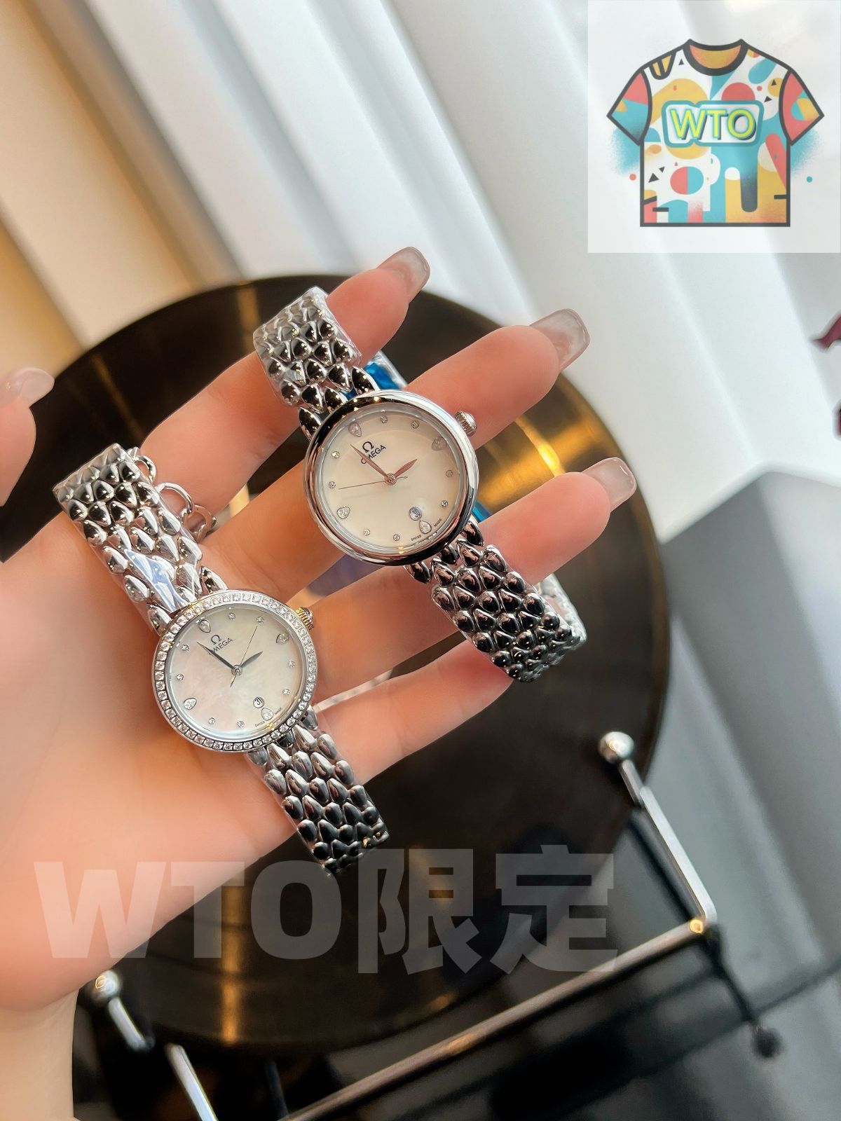 今日 OMEGA オメガ 女神しずくシリーズ 文字盤は清新で上品