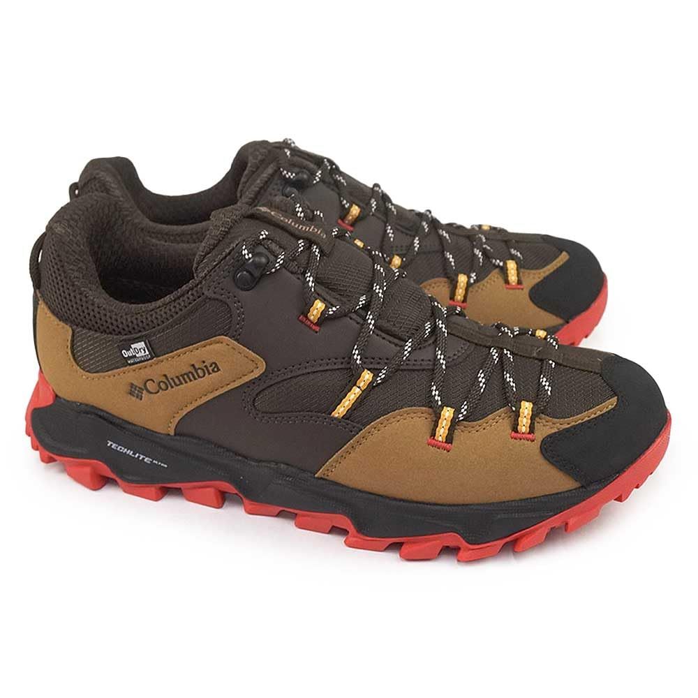 コロンビア Columbia トレッキングシューズ セイバー6 ロー アウトドライ ワイド YI0238 バーク レッドスパーク