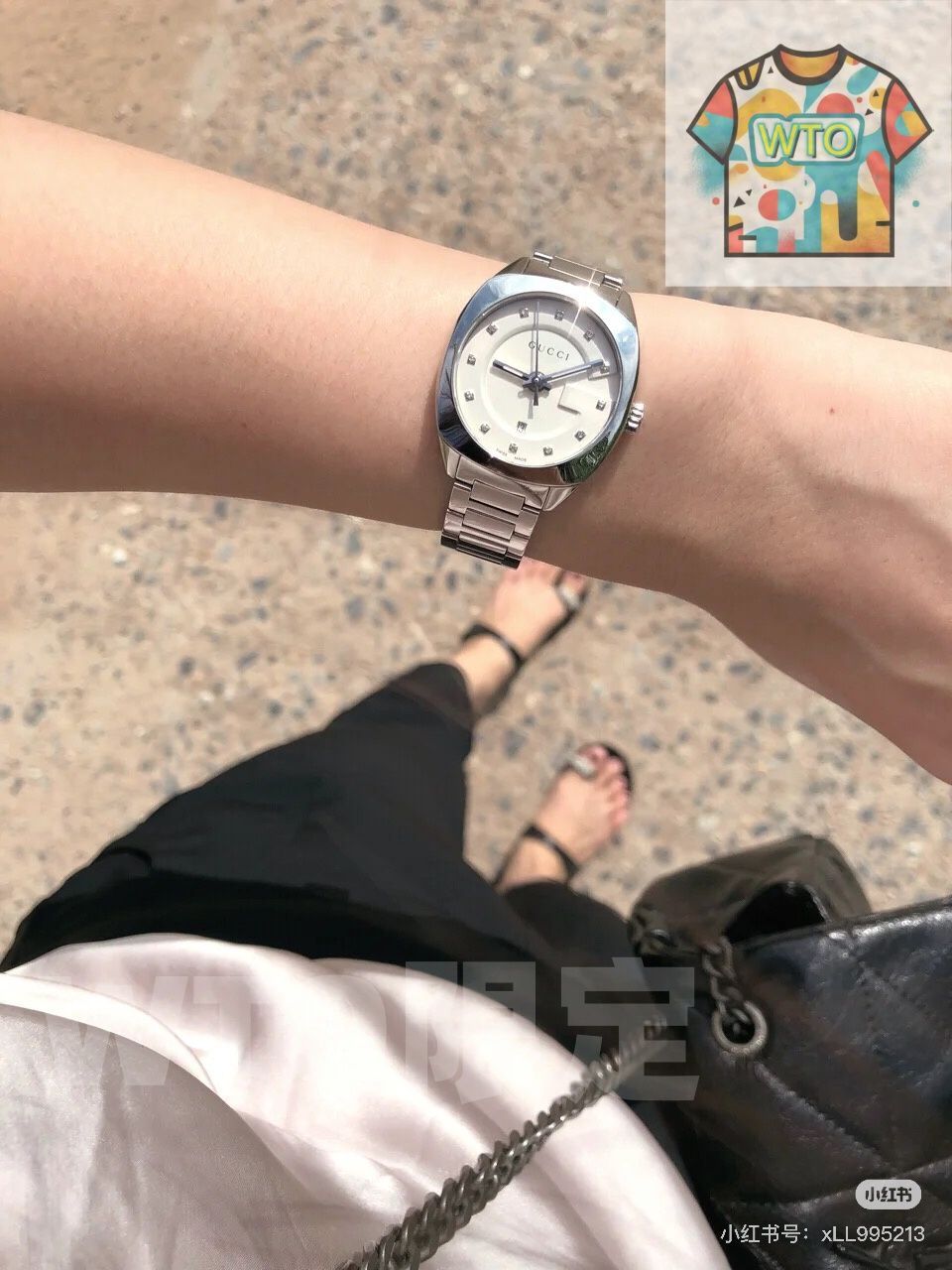 WTO通販 Gucci グッチ クラシック円方腕時計 12 個の小粒ダイヤモンドをはめ込んだ目盛り-WTO輸入-PRE 68