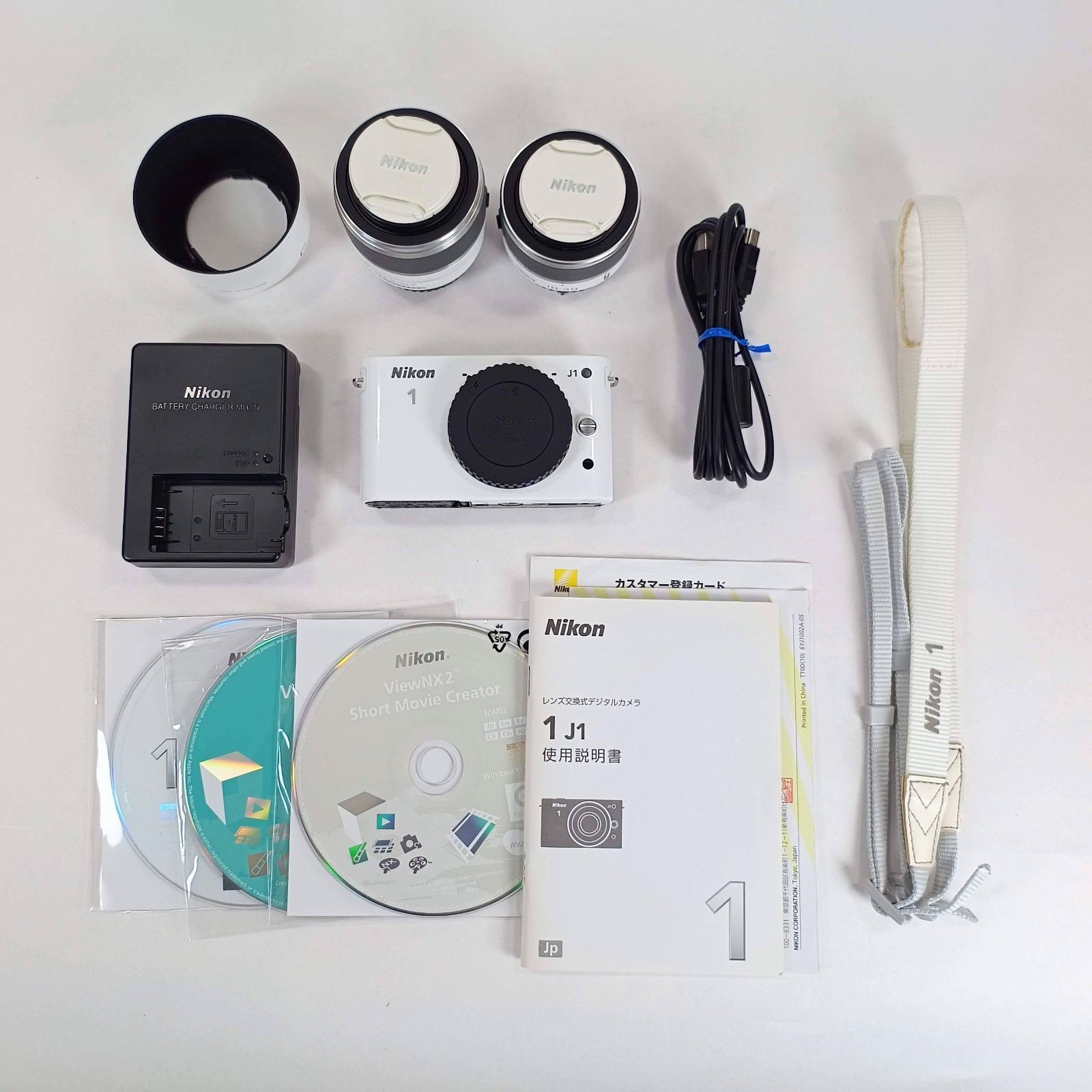 ニコン Nikon 1 J1 ダブルズームキット ホワイト 10-30mmレンズ利用不可