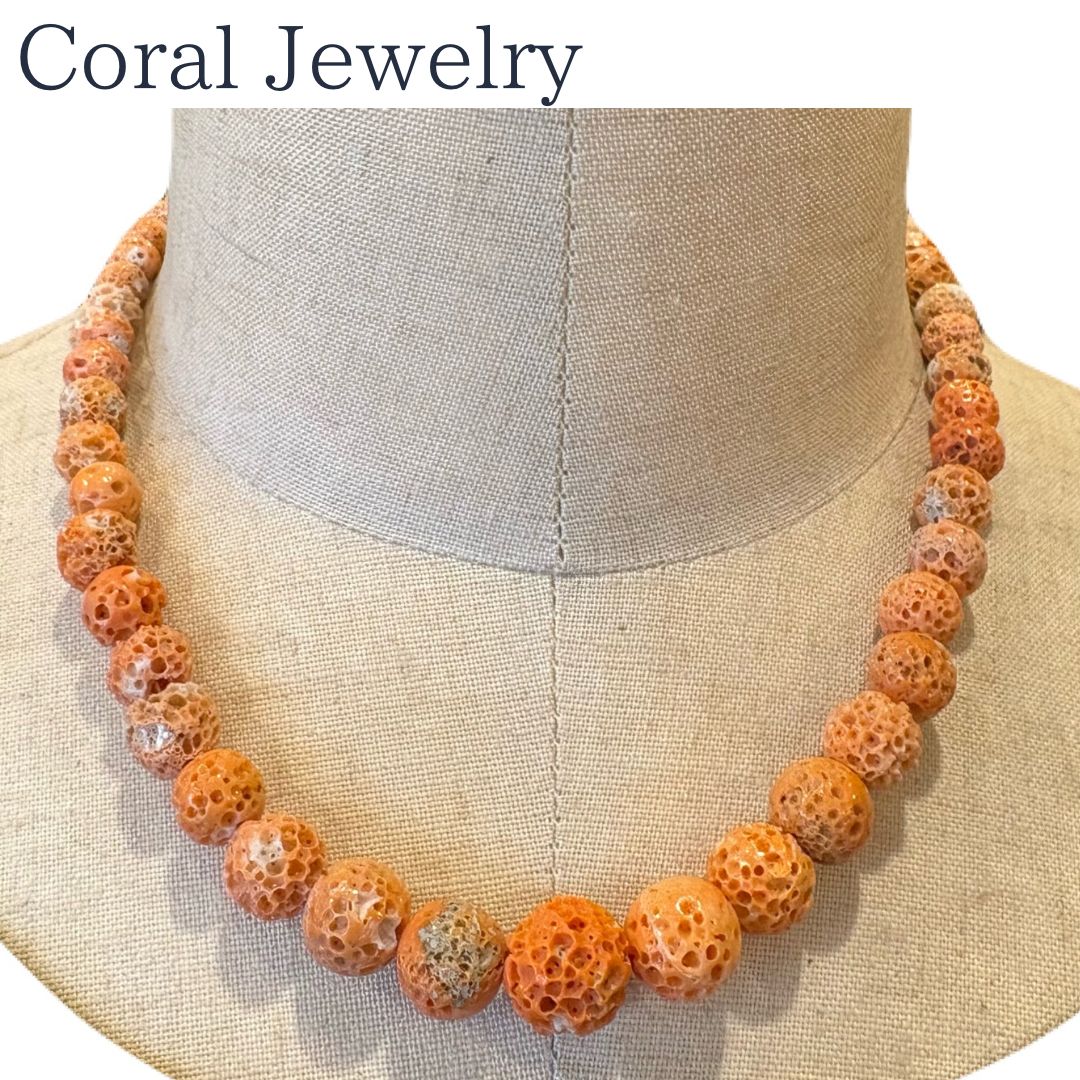 天然珊瑚オレンジビーズ ネックレス 約45cm シルバー 天然珊瑚オレンジビーズ ネックレス 約45cm シルバー 天然珊瑚オレンジ