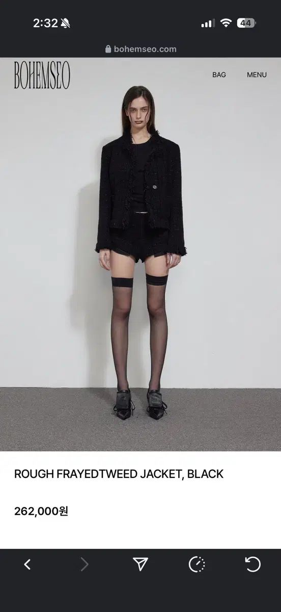 ボヘミアンソウル ブラック ツイード ジャケット