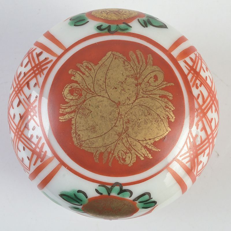 茶道具 九谷焼 和平造 永楽赤絵金彩 香合 共箱 C S265 - メルカリ