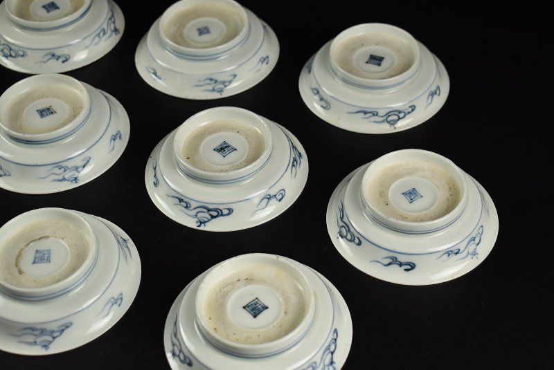 蔵A4313】古伊万里 染付 雲龍図 小皿 十客 - メルカリ