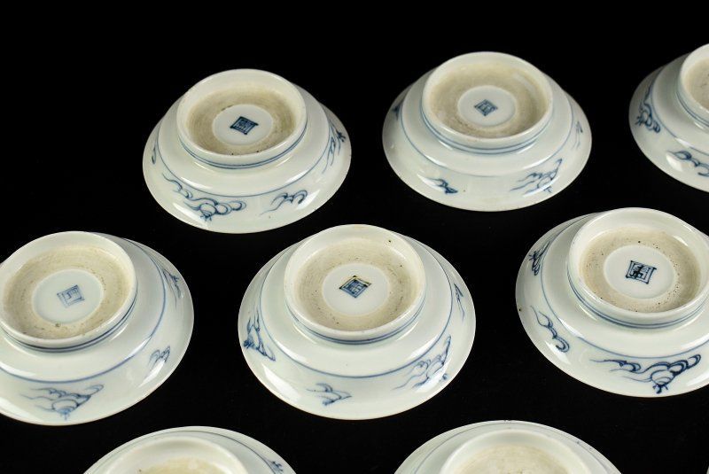 蔵A4313】古伊万里 染付 雲龍図 小皿 十客 - メルカリ