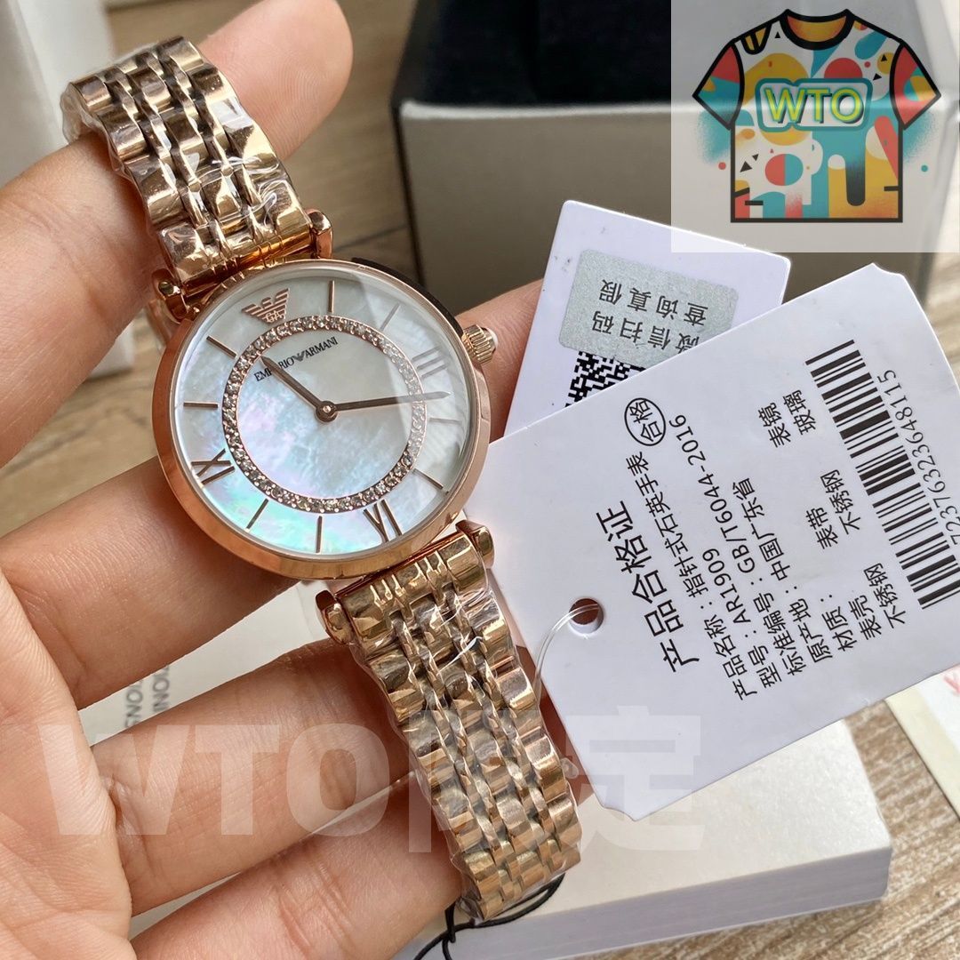 WTO通販 Armani アルマーニ 満天の星シリーズ スワロフスキークリスタルを使用したクォーツ腕時計-WTO輸入-HVW27